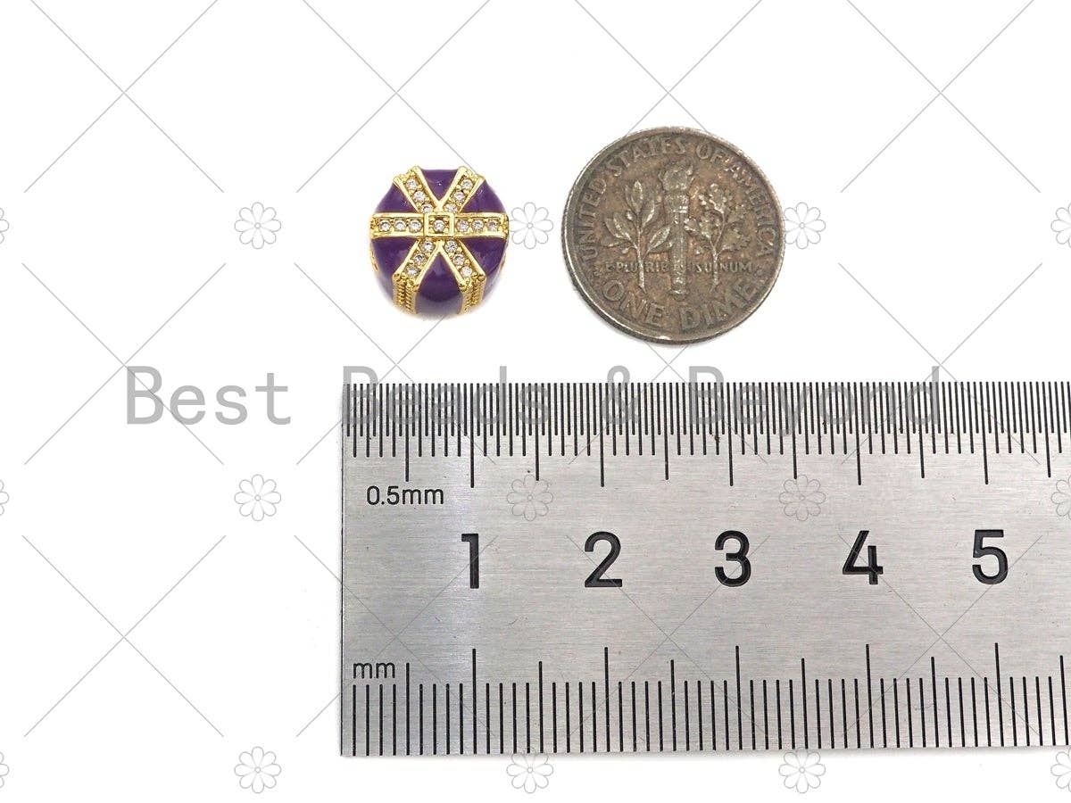 Enamel Colorful Gift Box Spacer Beads, Christams  Enamel Charm, Big Hole Enamel Jewelry,11x11x9mm,Sku#N56