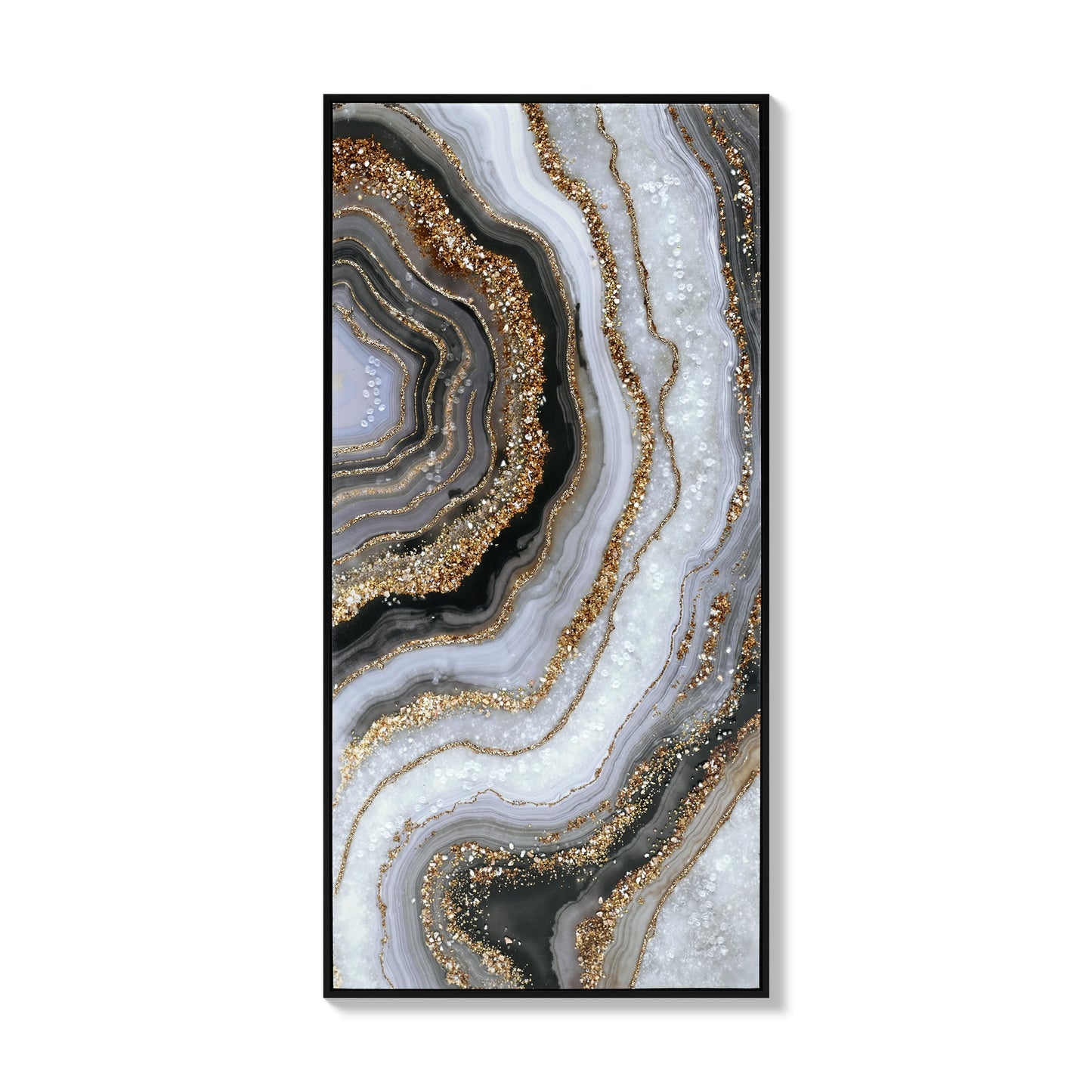 Black And Abstract Textured Canvas Art