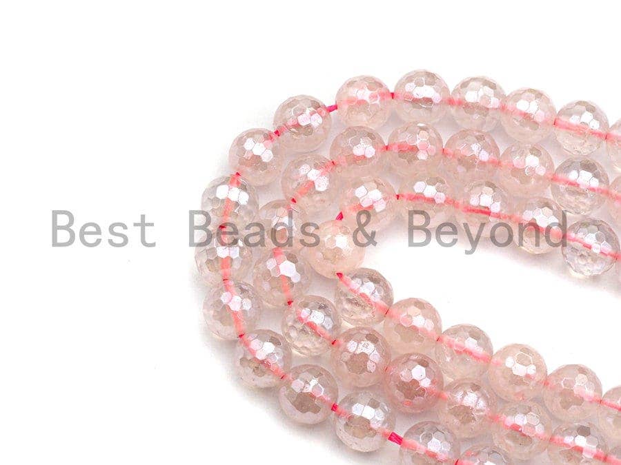 Mystic Plated Natural Rose Quartz Beads, High Quality Rose Quartz Beads, 6mm/8mm/10mm/12mm, sku# U482