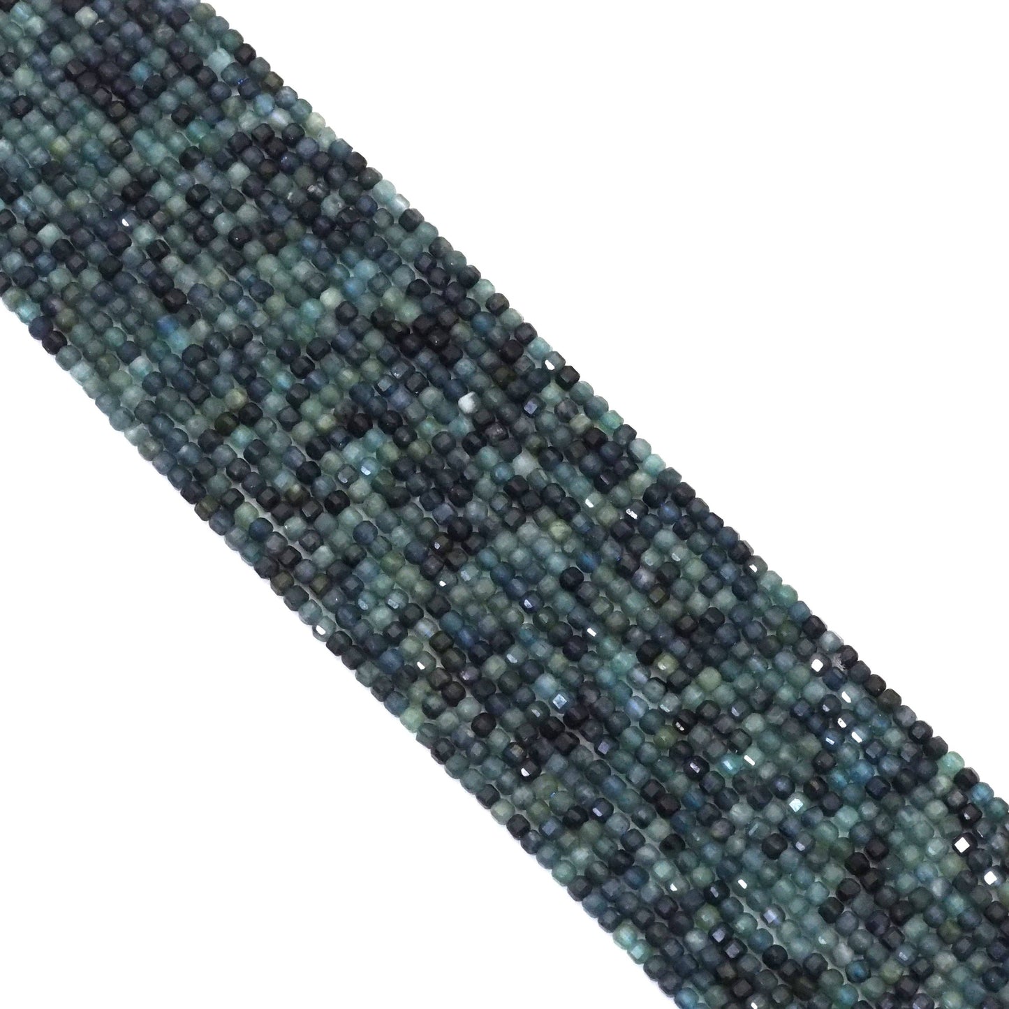Genuine Blue Tourmaline Faceted Cube Beads, 2.5mm, Sku#U1522