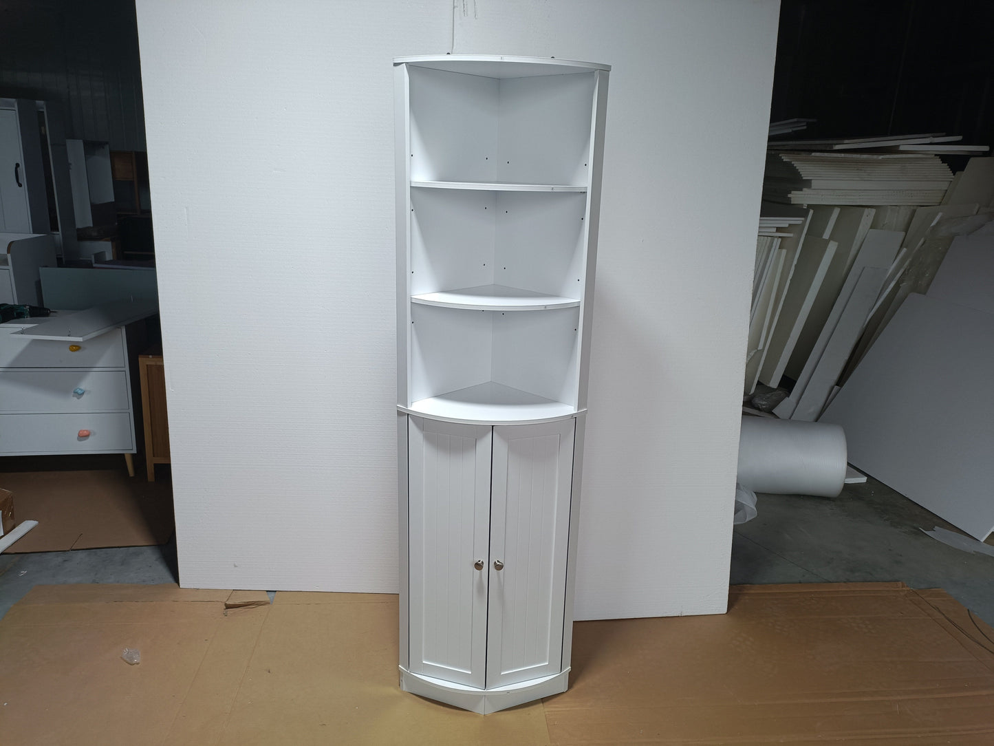 67" Tall Corner Cabinet with Adjustable Shelves
