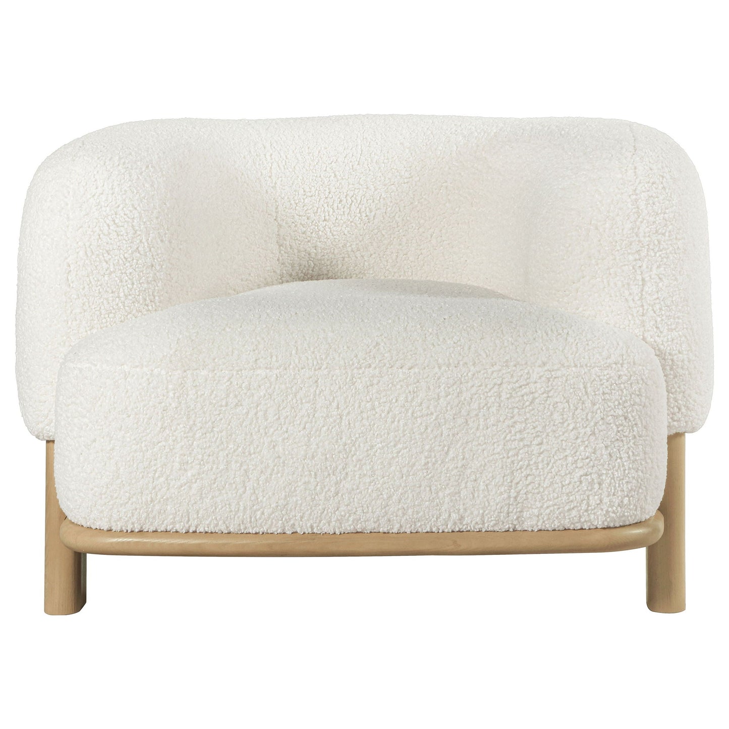 Lawler Upholstered Barrel Back Accent Chair Ivory and Natural
