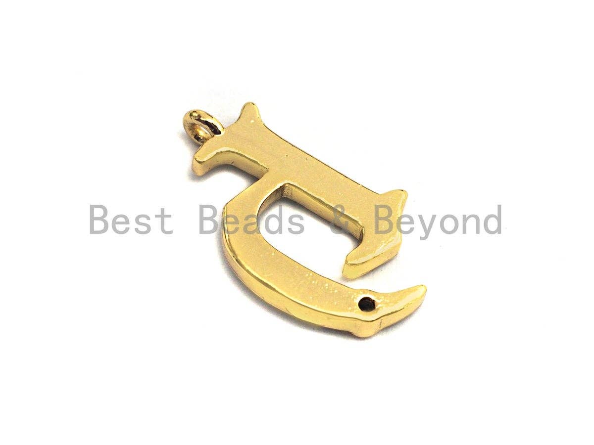 Enamel pave alphabet letter, Alphabet Charms, Initial Alphabet Letters, Custom Naming Pendants, Initial Letter h Pendant, 13x23mm,sku#B120