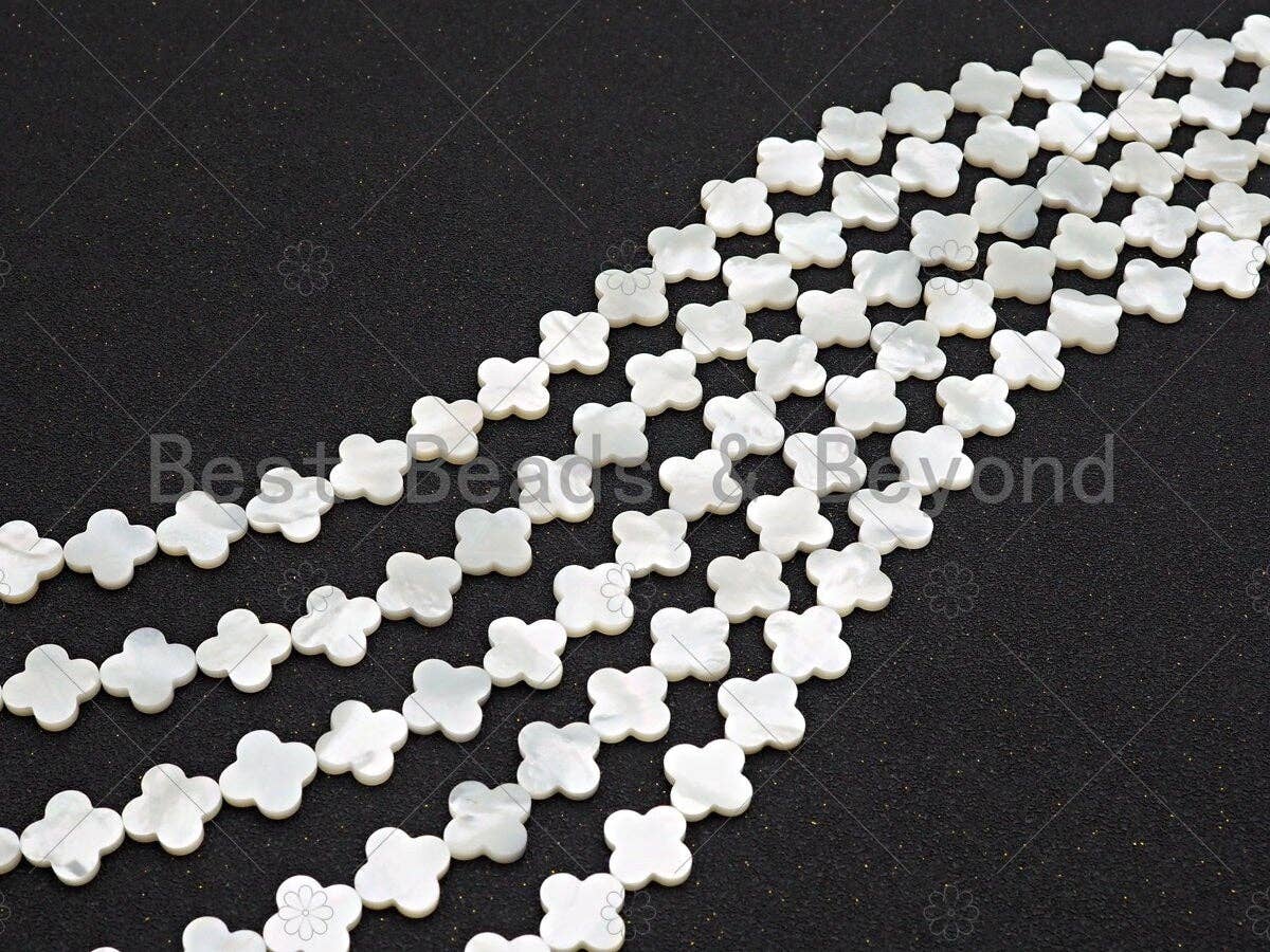 14mm/18mm Clover Quatrefoil Mother of Pearl Beads, sku#T155