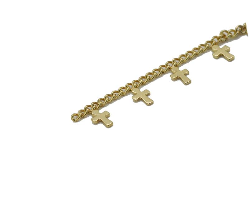 Dainty Thin Cross Gold Filled Chain, sku#LS16/HX20