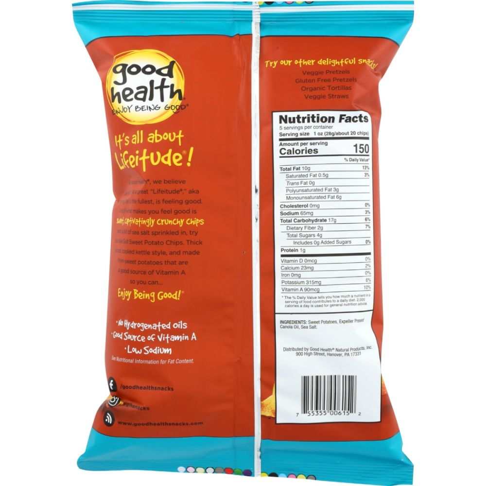 GOOD HEALTH: Kettle Style Sweet Potato Chips Sea Salt, 5 oz