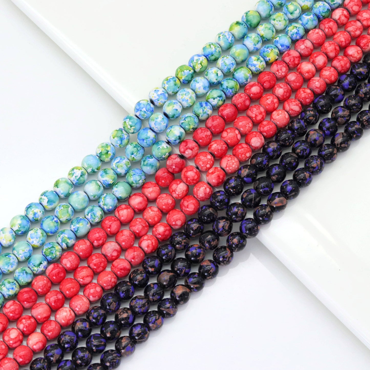 Colorful Hematite Round Smooth Beads, Sku#S164C