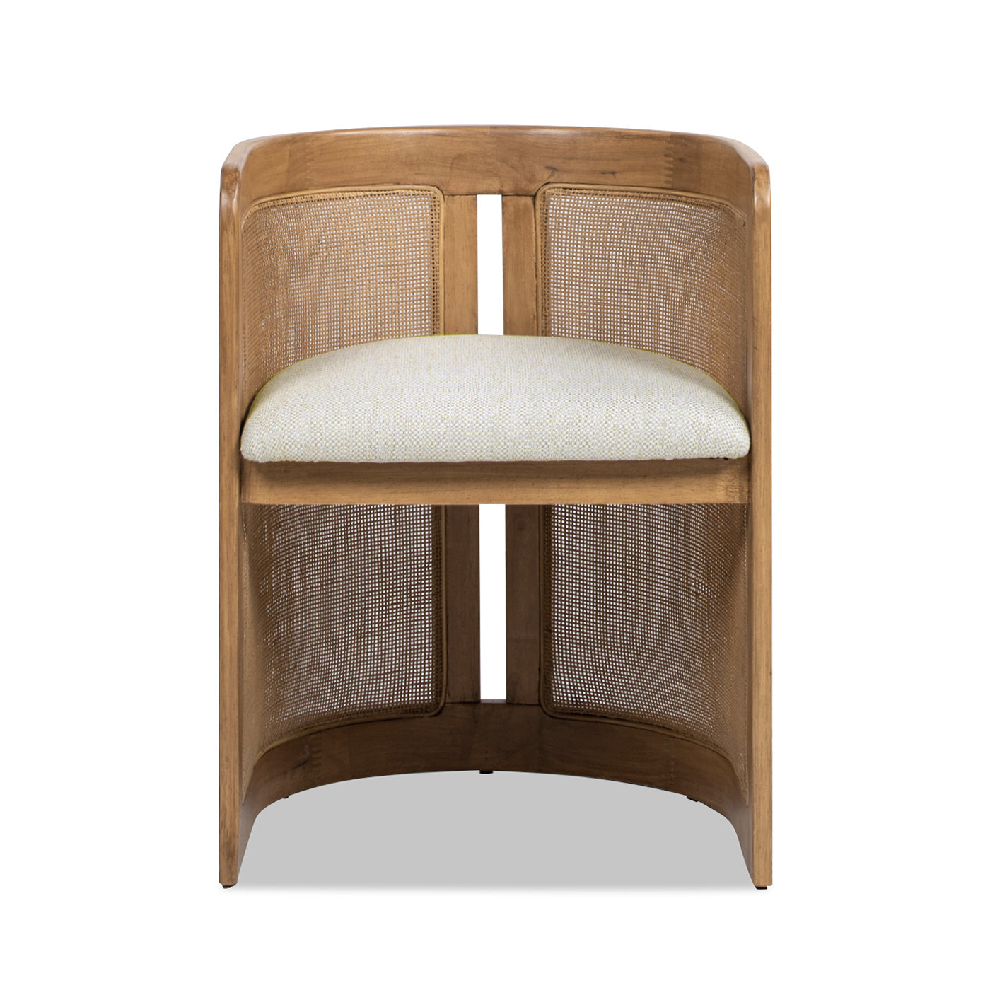 Lilith Curved Rattan Upholstered Dining Chair