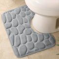 Tapis de bain en mousse à mémoire de forme ultra-douce – Antidérapant, absorbant (Hexagone gris)