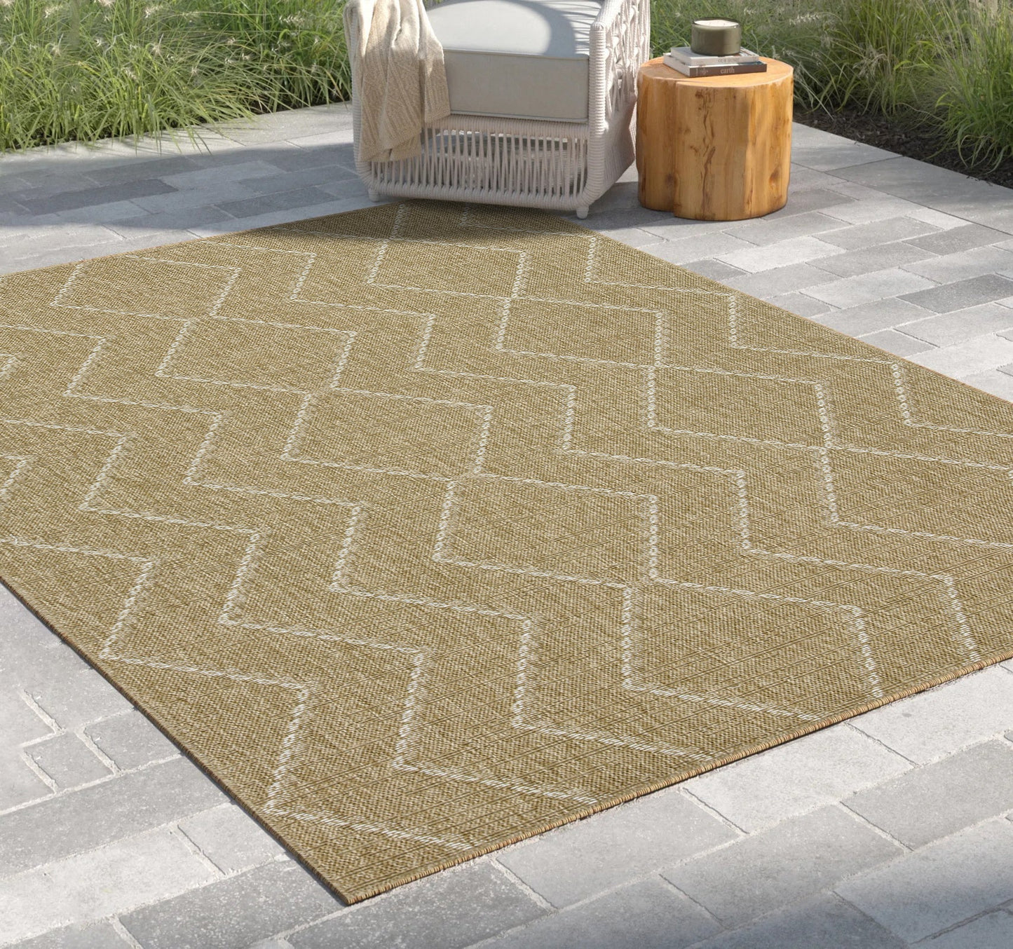 Earth GC_NTL1011 Jute/White Indoor/Outdoor Area Rug