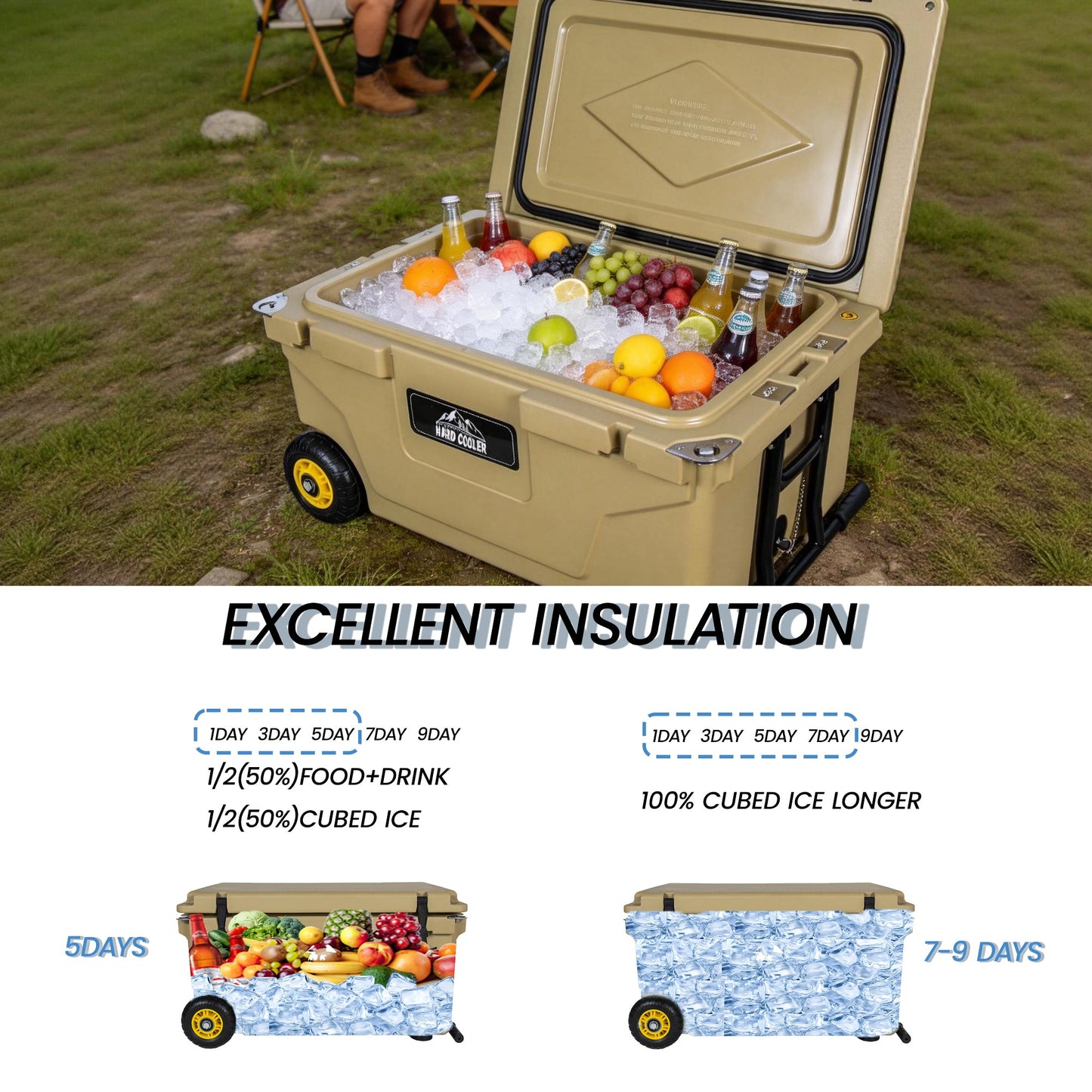 65 Quart Khaki Cooler