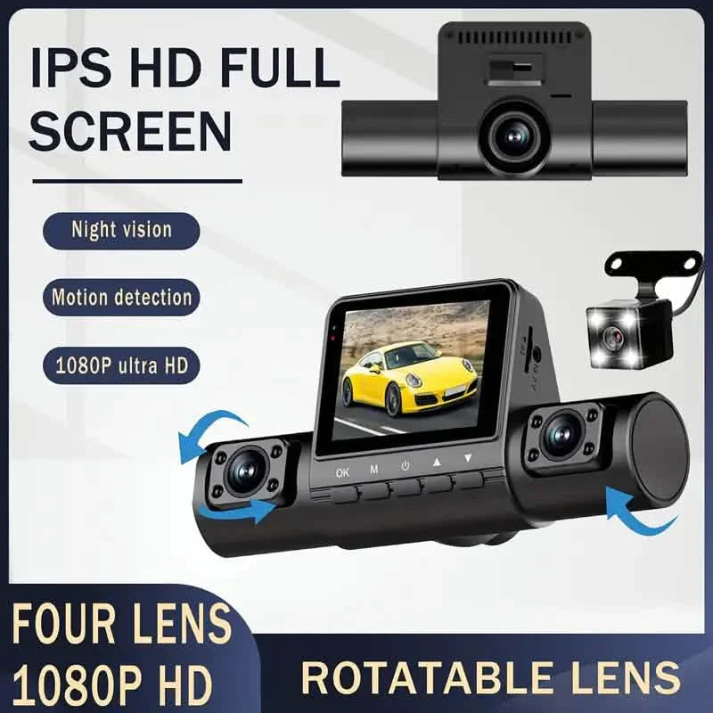 Enregistreur vidéo numérique de voiture 4 canaux – Avant 1080P, Latéral et Arrière 720P, Vision Nocturne