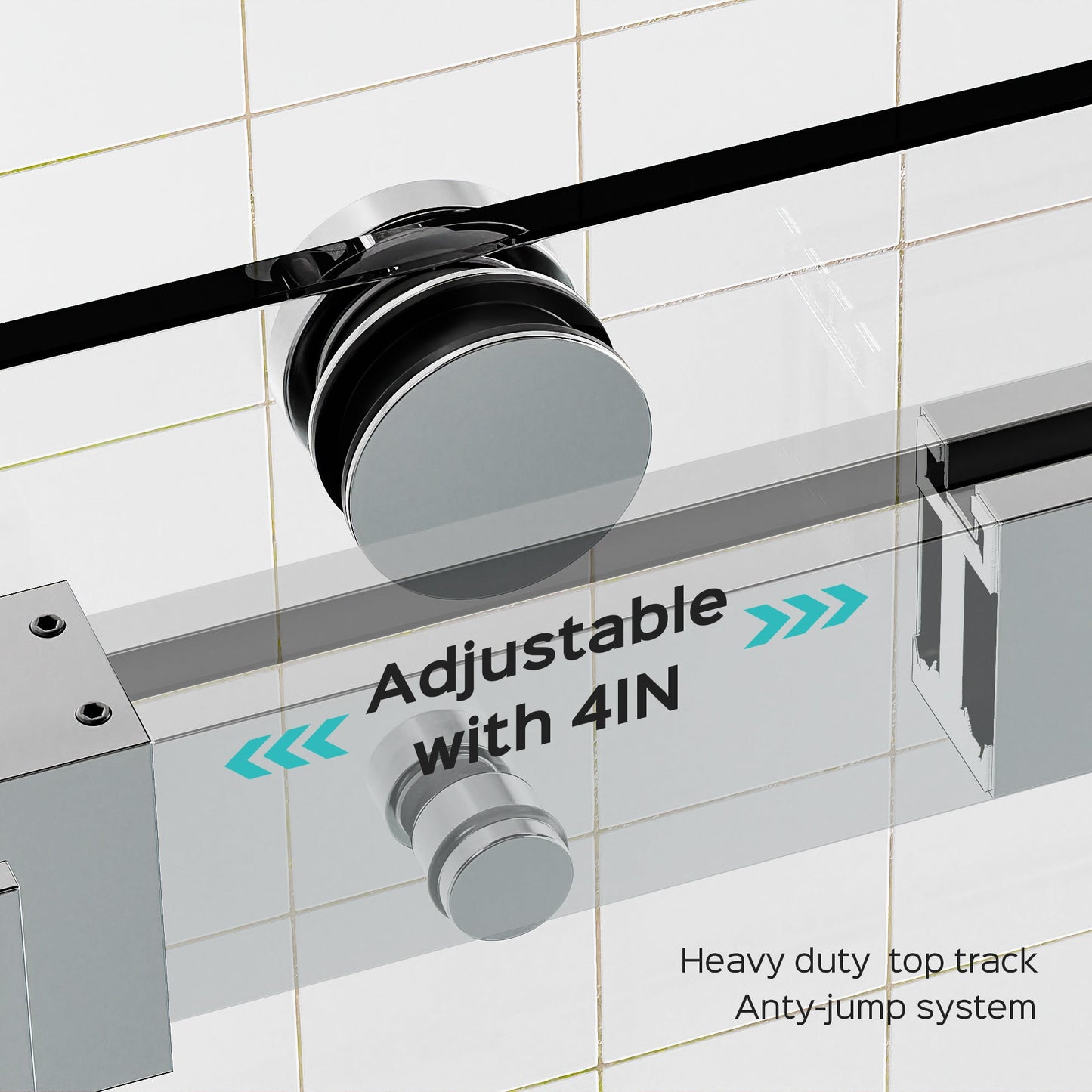 Frameless Double Sliding Shower Door