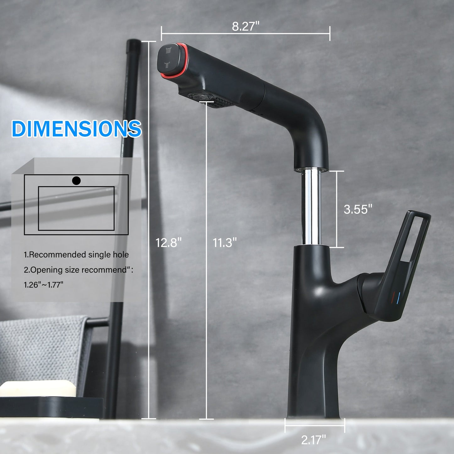 Matte Black Bathroom Sink Faucet