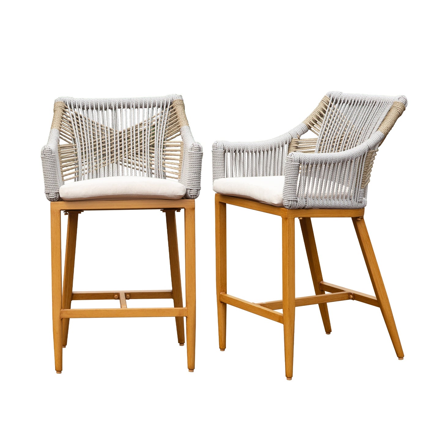 Bar Stools Set of 2, Outdoor Counter Height Bar Chairs