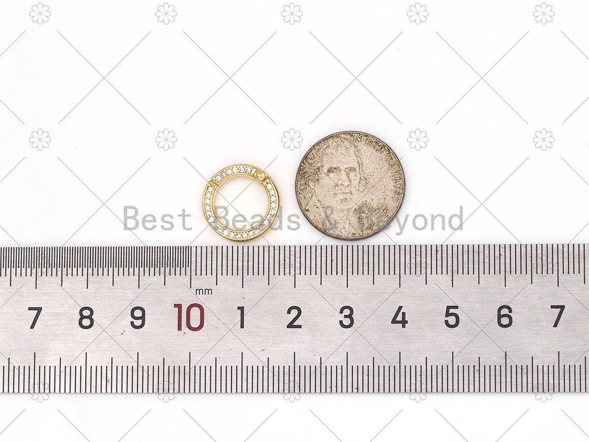 Spring Gate, Gold/Silver Round Clasp, Snap Clip Trigger Clasp, Spring Buckle for Chain Purse Key Jewelery, 15mm, Sku#H329
