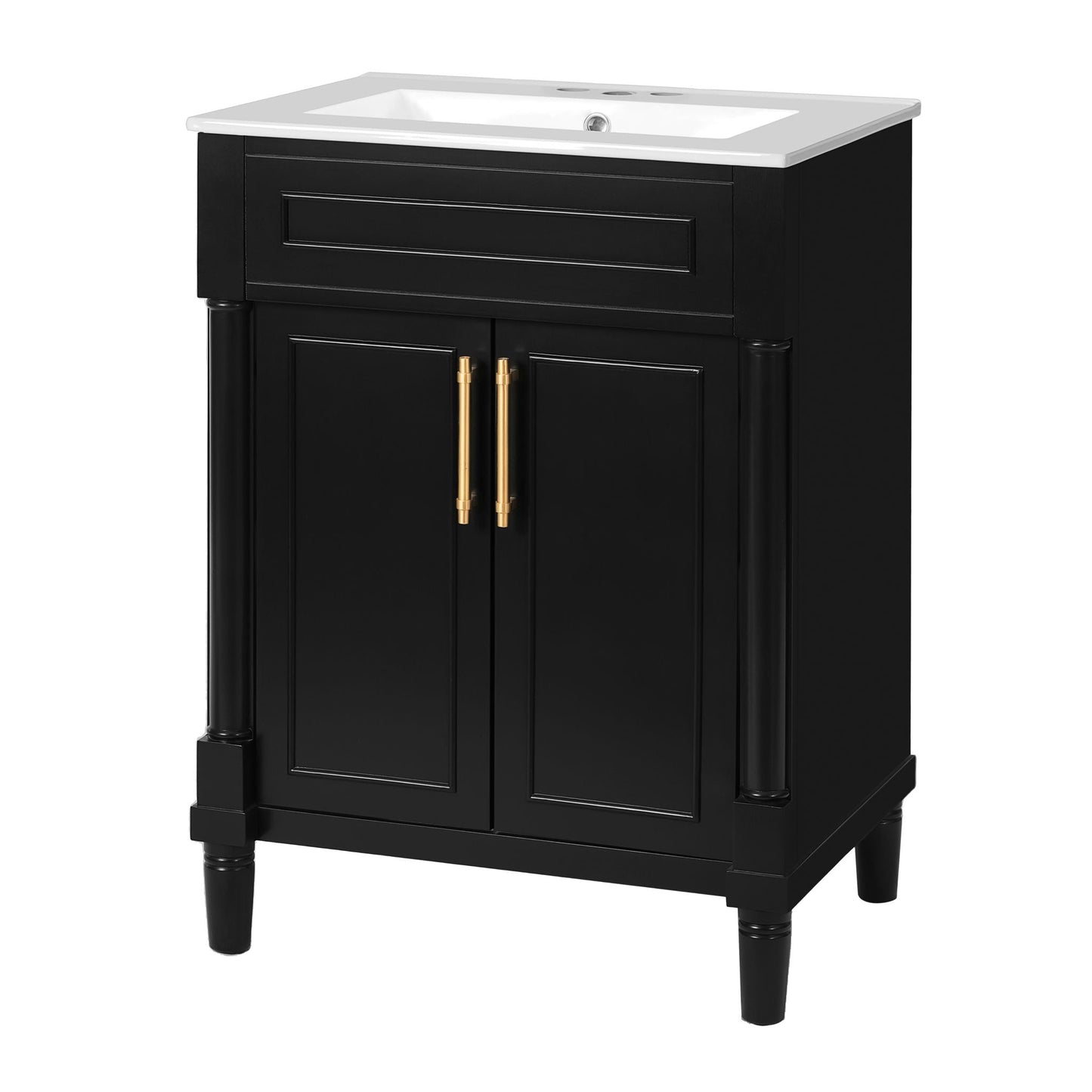 Bathroom Vanity With Integrated Sink and 2 Door Cabinet