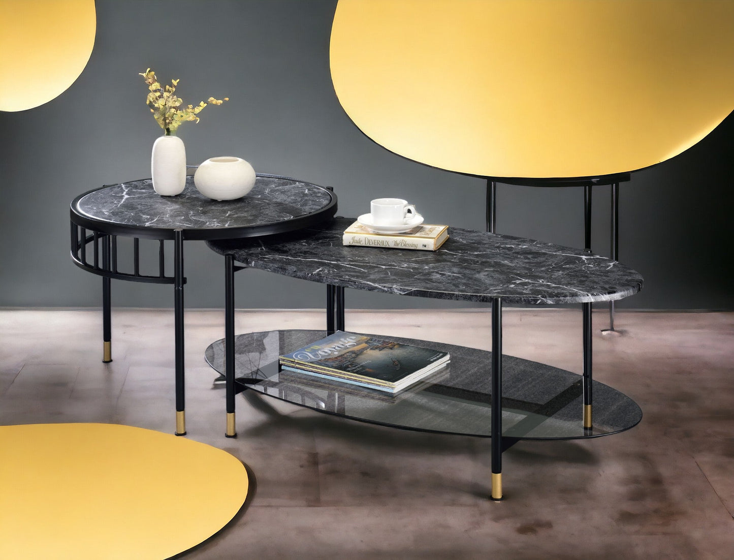 Silas Engineered Stone Top & Nesting Coffee Tables