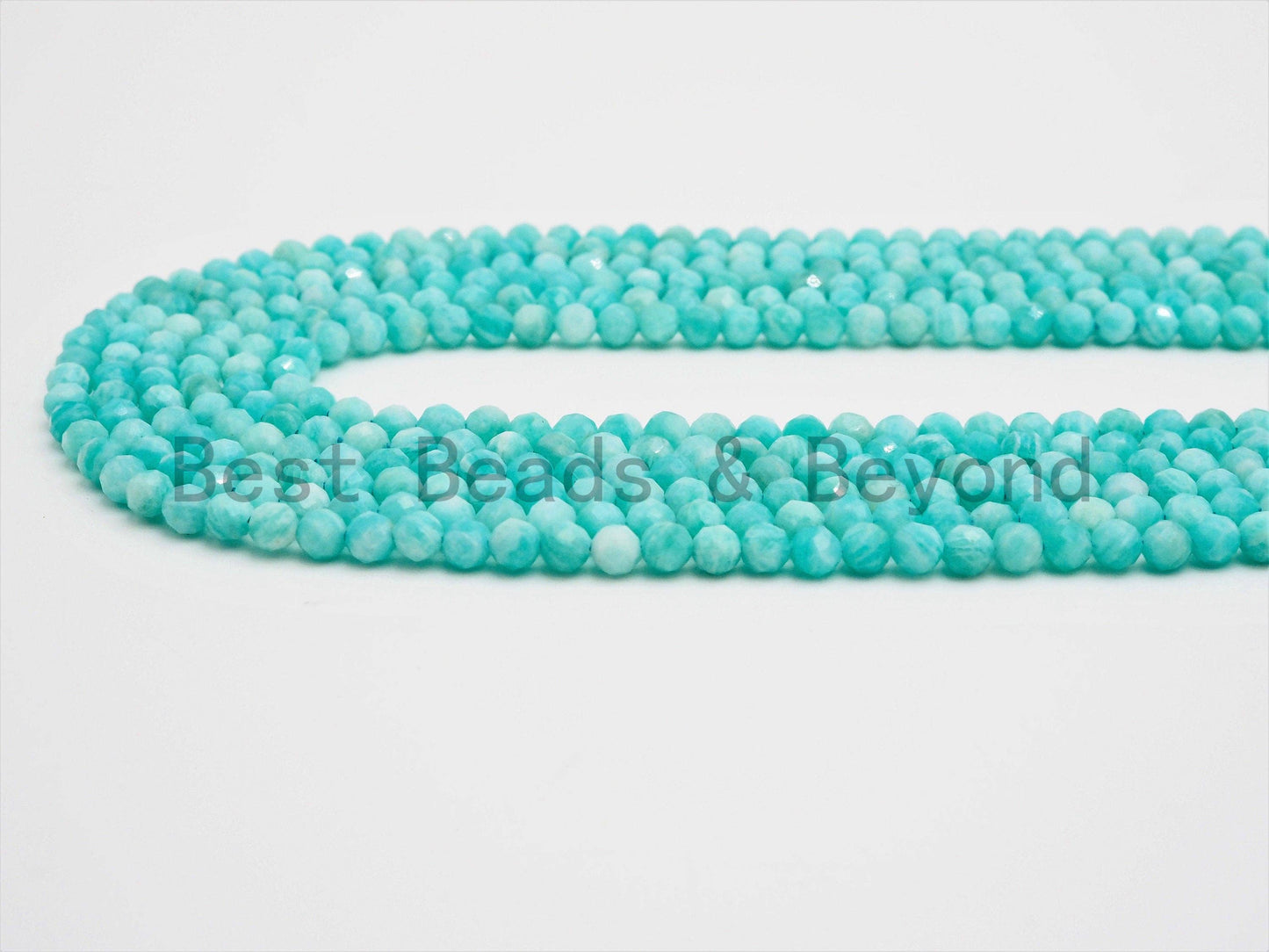 2x3mm/4mm High Quality Natural Amazonite beads, Rondelle/Round Faceted Gemstone Beads, 15-16inch strand, SKU#U367