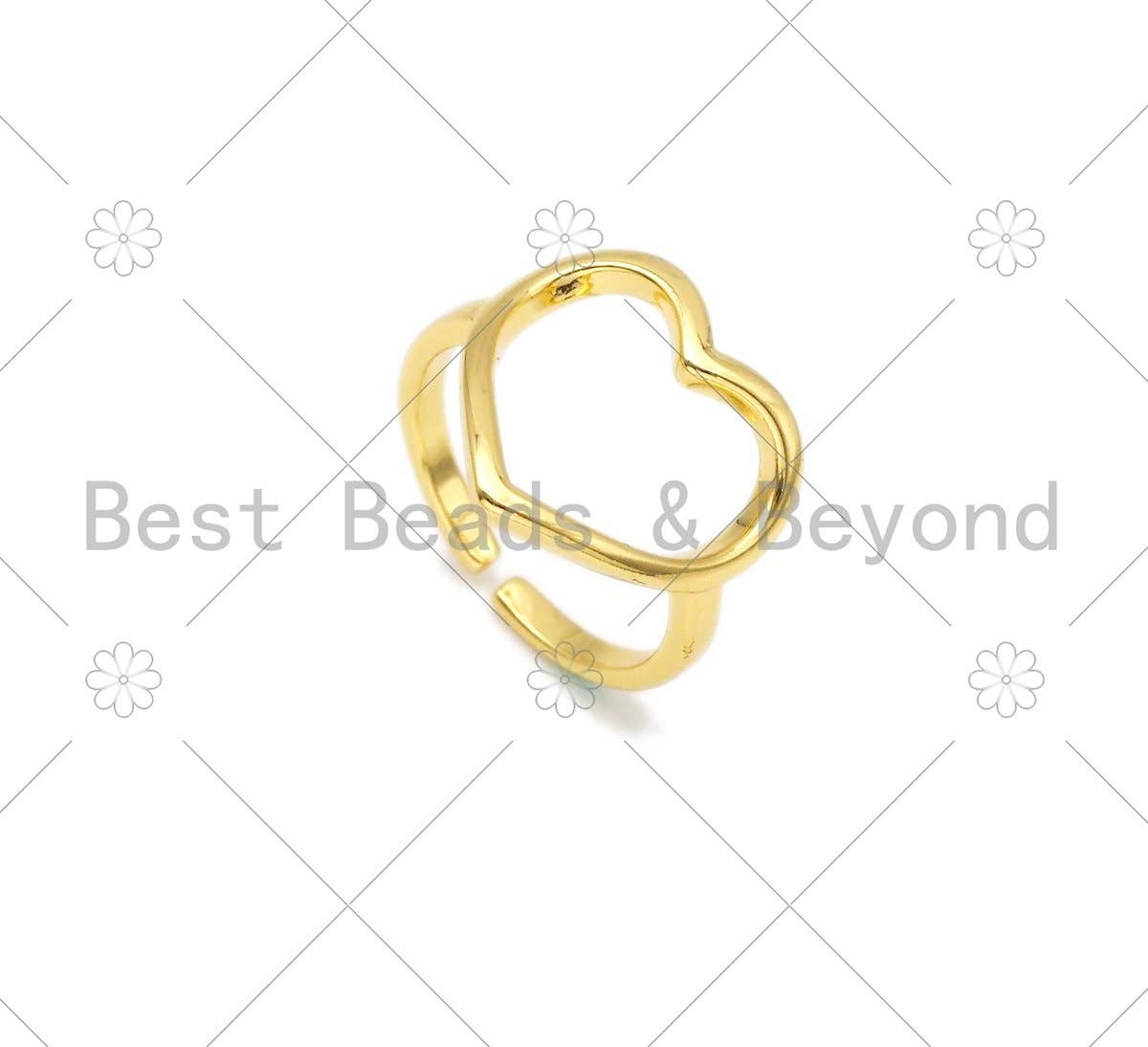 Heart Frame Shape Adjustable Ring, Sku#JL51