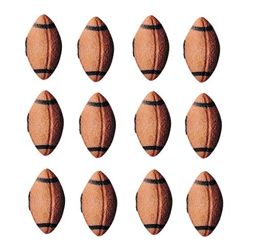 Lucks Dec-Ons Décorations en Sucre Moulé/Décoration de Cupcake, Football, 2,86 cm, Lot de 12