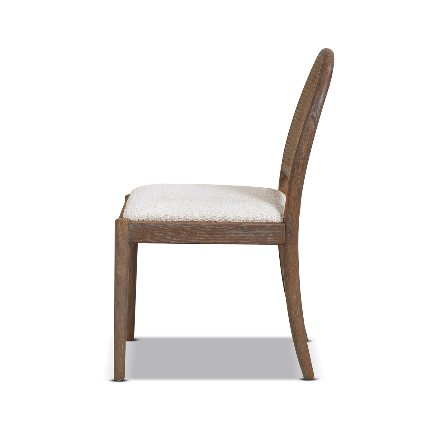 Panama 18.5" Curved Cane Rattan Side Dining Chair, Set of 2