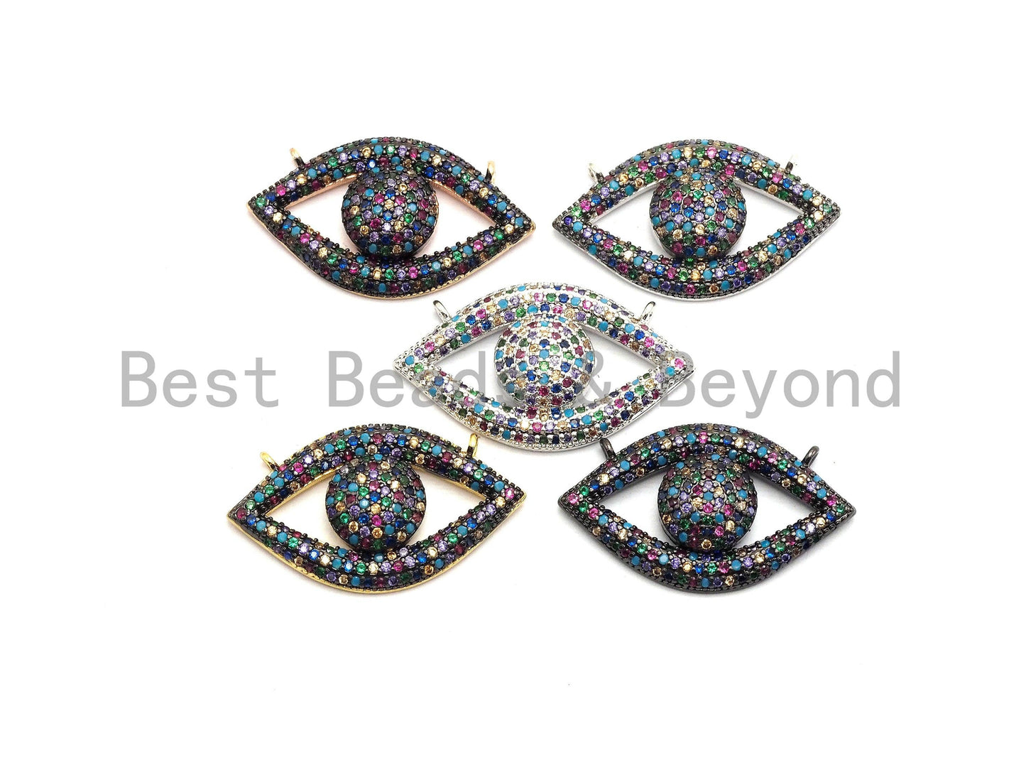 Rainbow CZ Micro Pave Eye Pendant,sku#F676