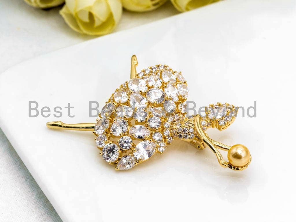 CZ Micro Pave Ballerina Dancer Brooch/ Pin/Penant, Sku#P42