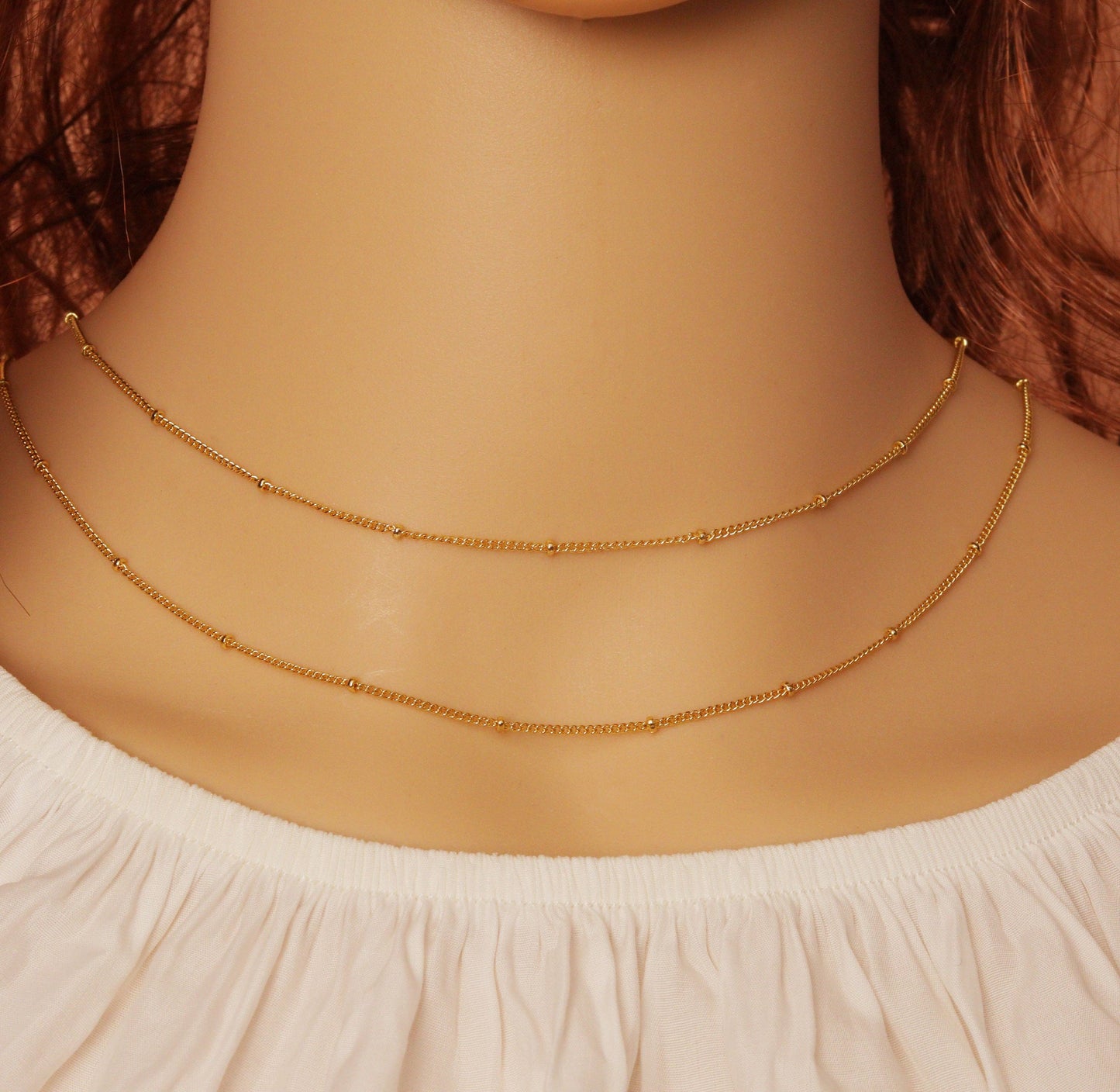 14.5inch Dainty Link Satalite Chain Necklace, sku#JL160