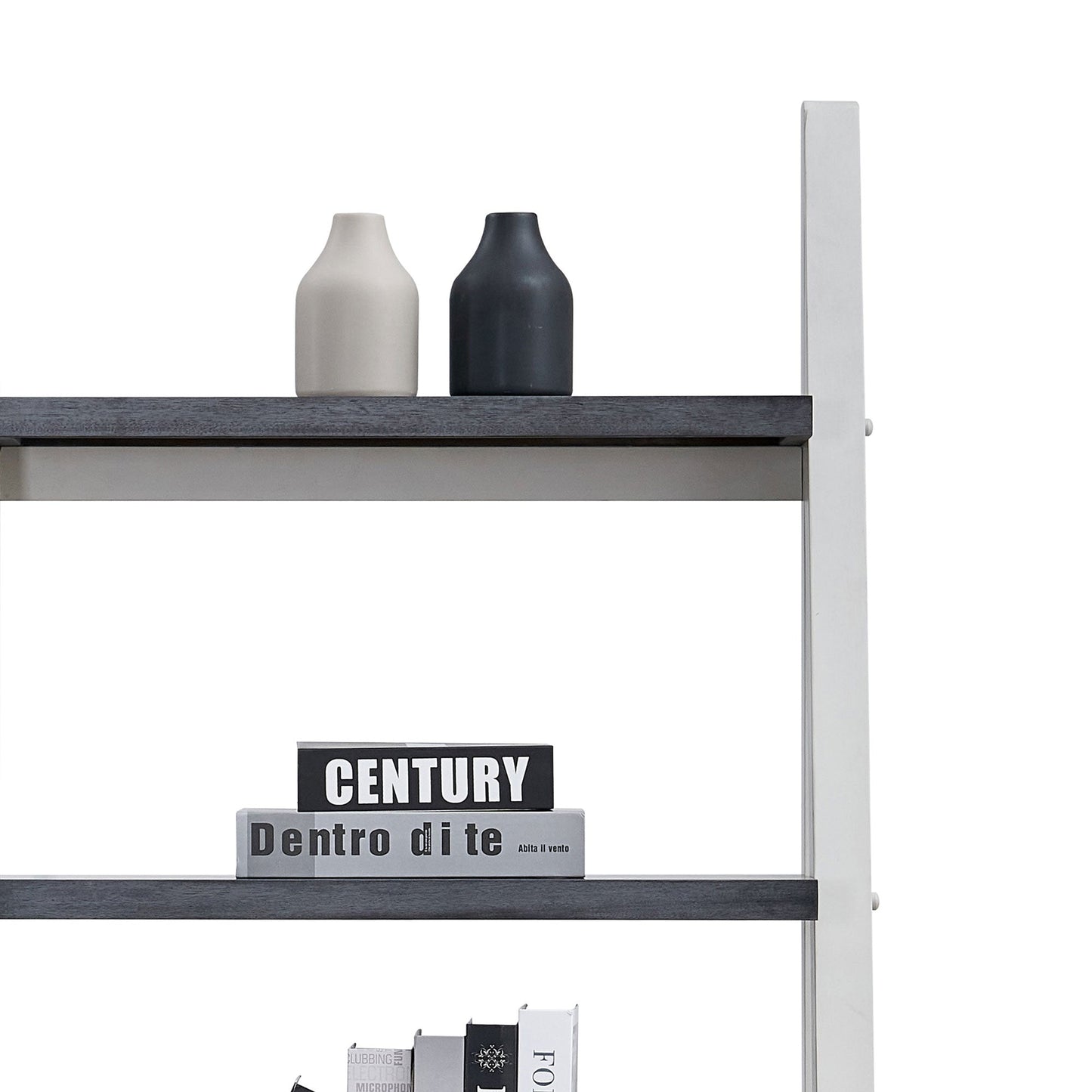 5-Tier Shelves with Rubber Wood Frame