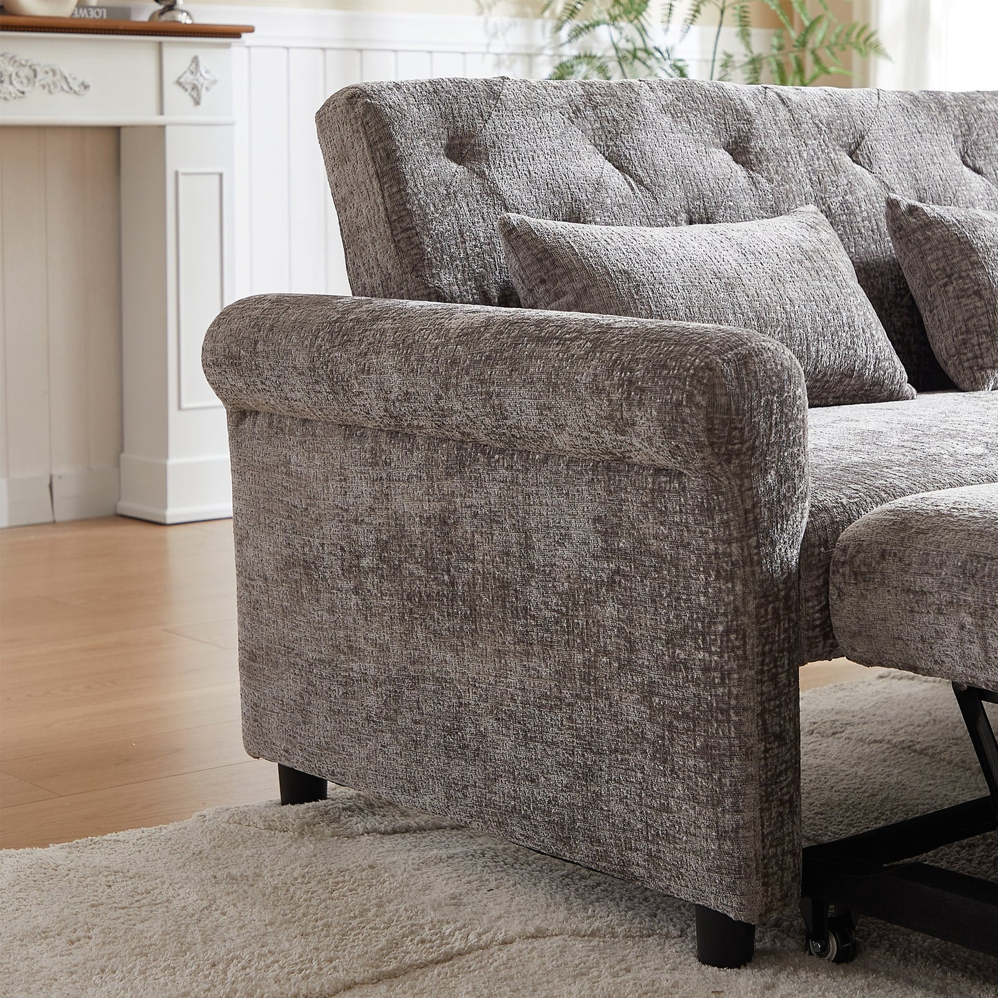 58.27 Inch 3-in-1 Loveseat Sofa Bed