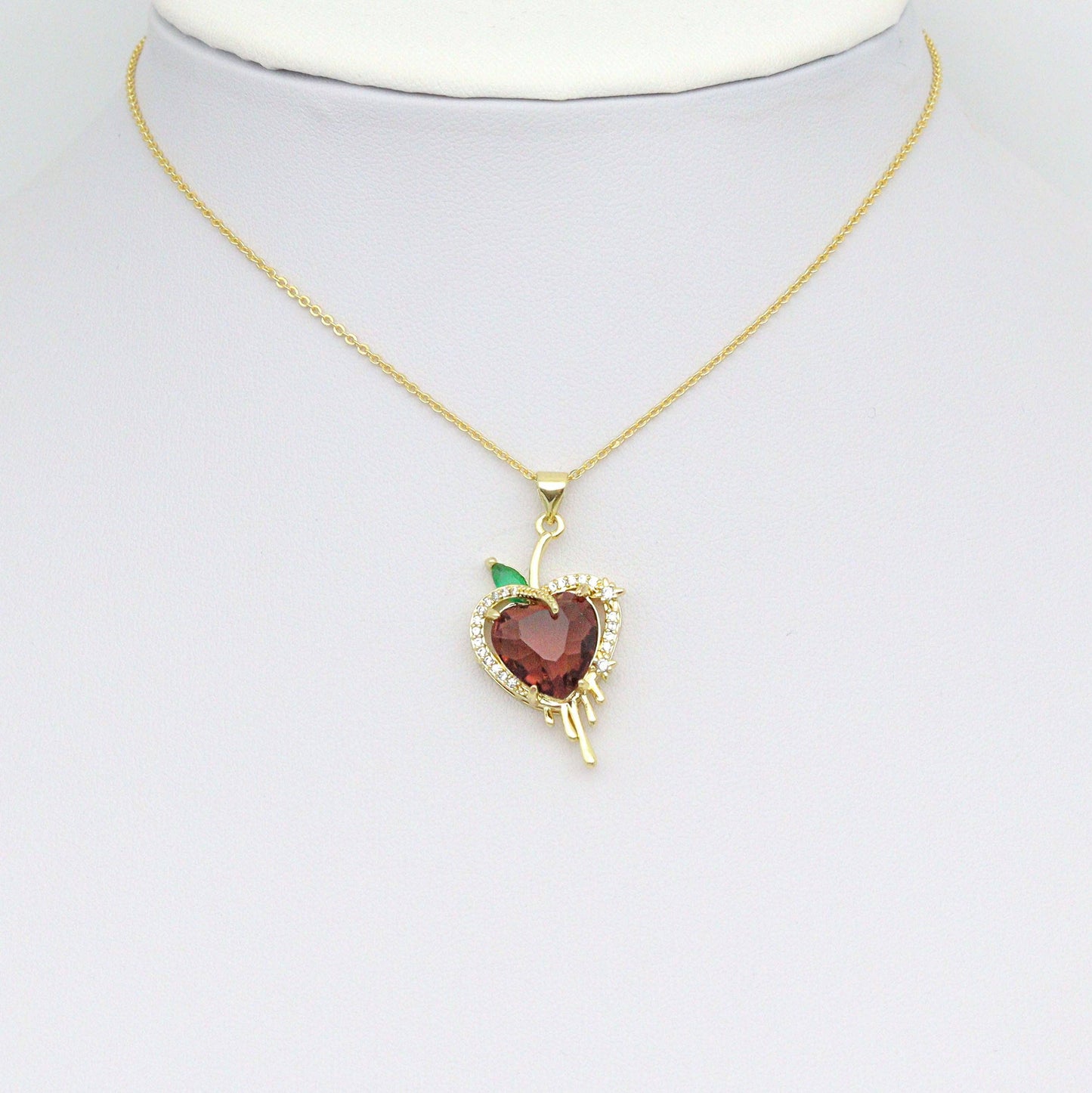 Big Crystal Dripping Heart Charm Pendant, Sku#LK1078