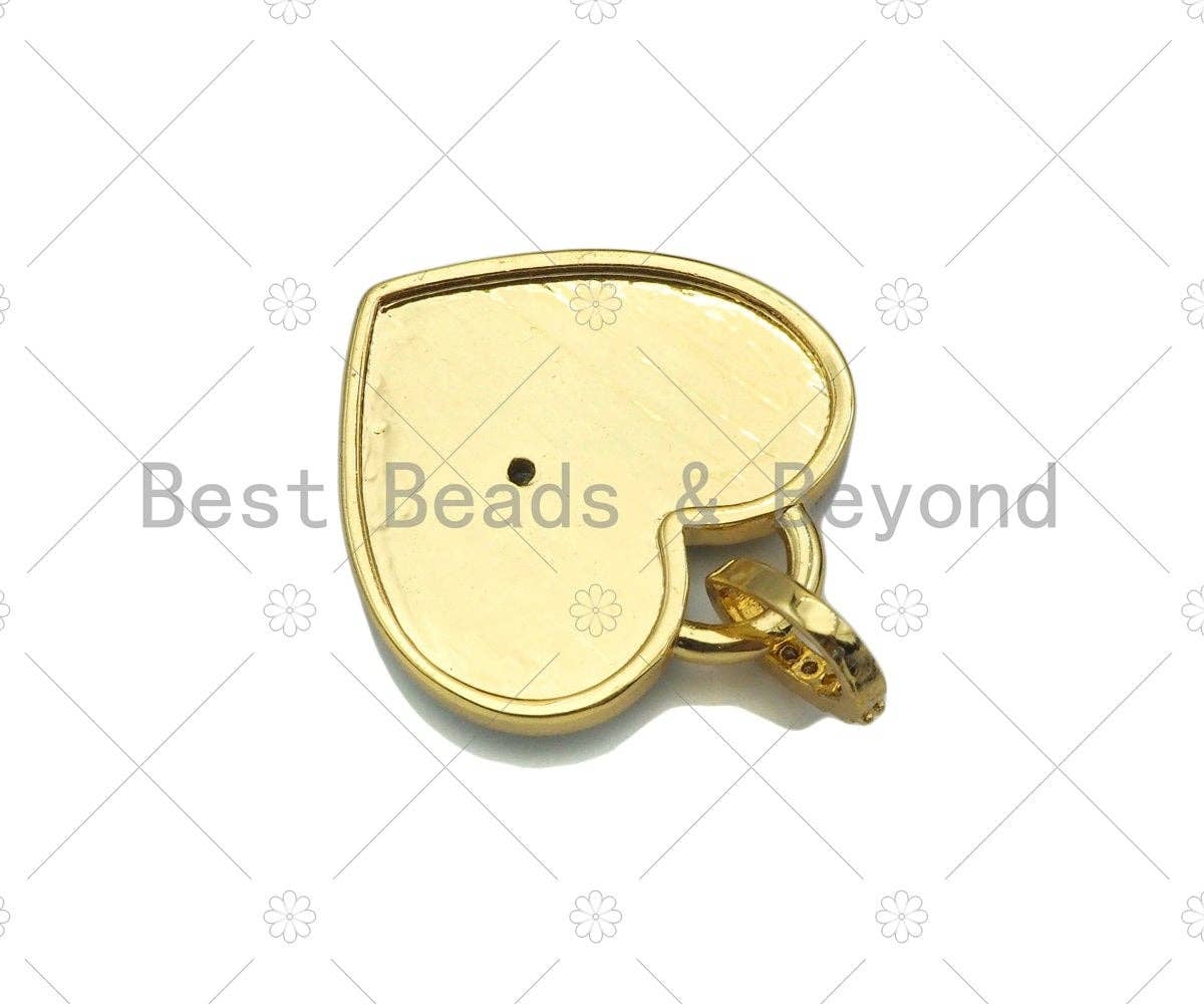 Enamel Colorful F*CK Word On Heart Shape Pendant,CZ Micro Pave Enamel Pendant,Enamel Jewelry,25mm,Sku#L470