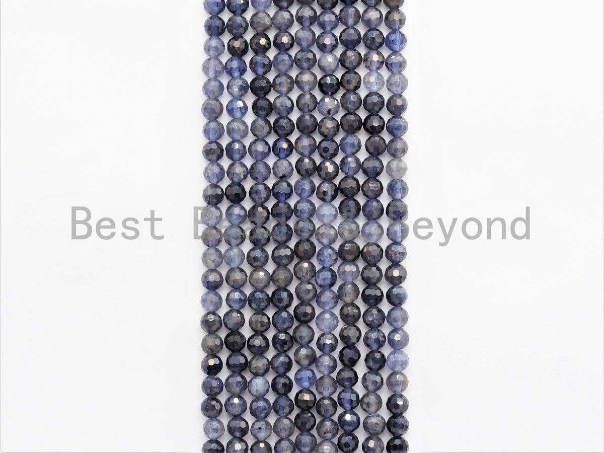 High Quality Natural Faceted Blue LOLITE Beads-2mm/3mm/4mm/6mm-lolite Beads,15.5" Full Strand, SKU#U420