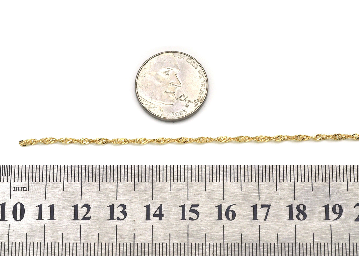 Twisted Dainty Gold chain by yard, sku#LS07
