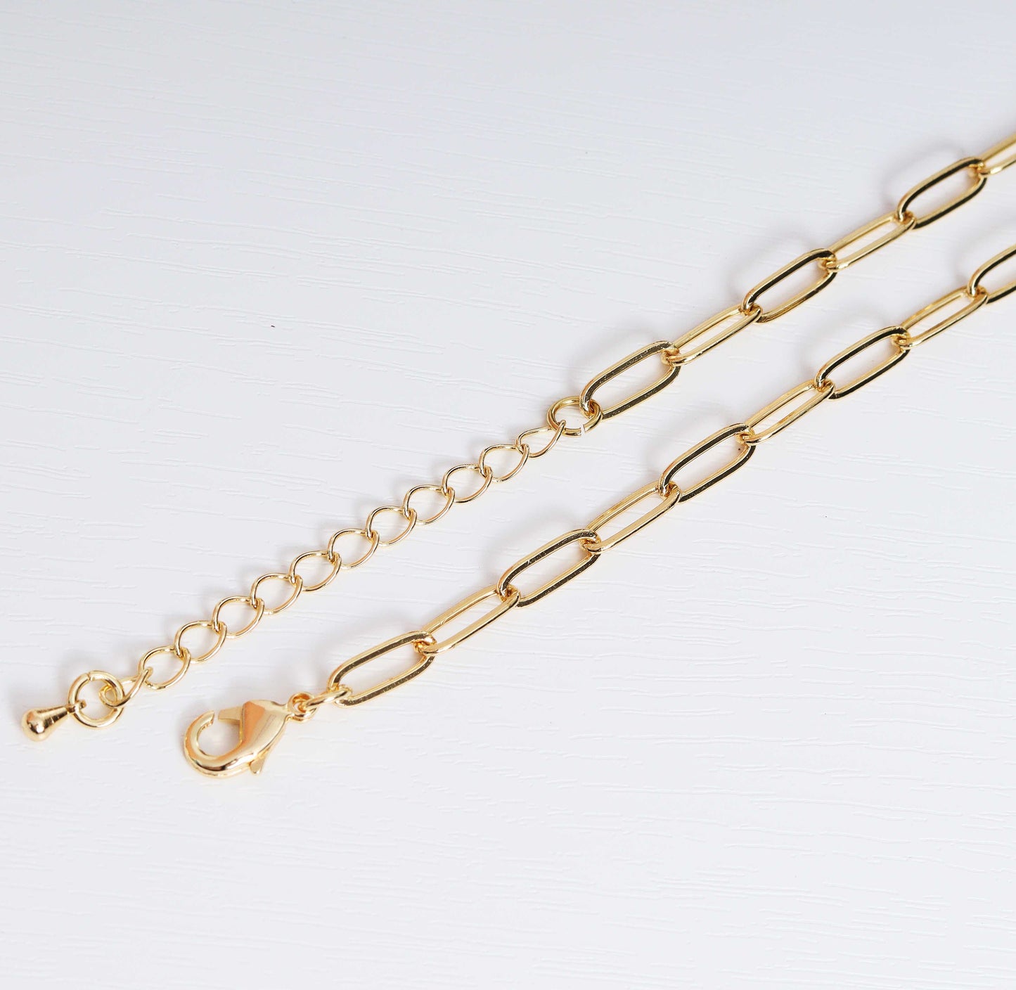 Paperclip chain drop charm necklace, sku#CL14-1
