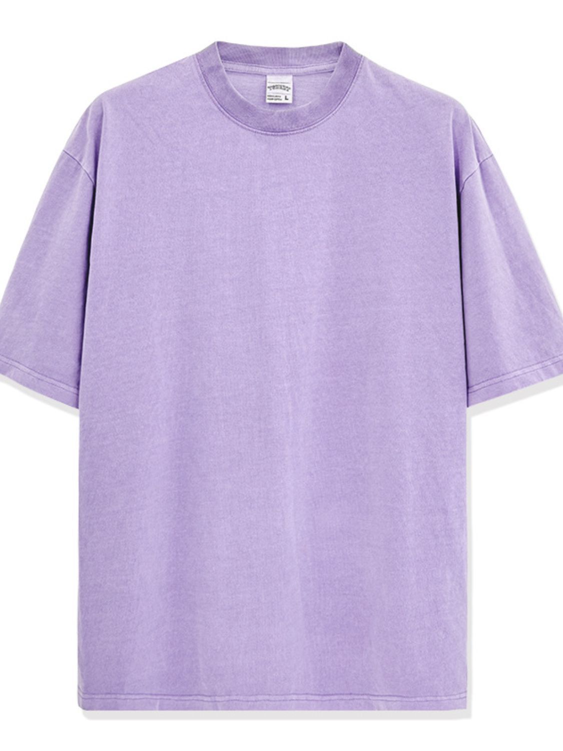 Men's Full Size Round Neck Washed T-Shirt Plus Size