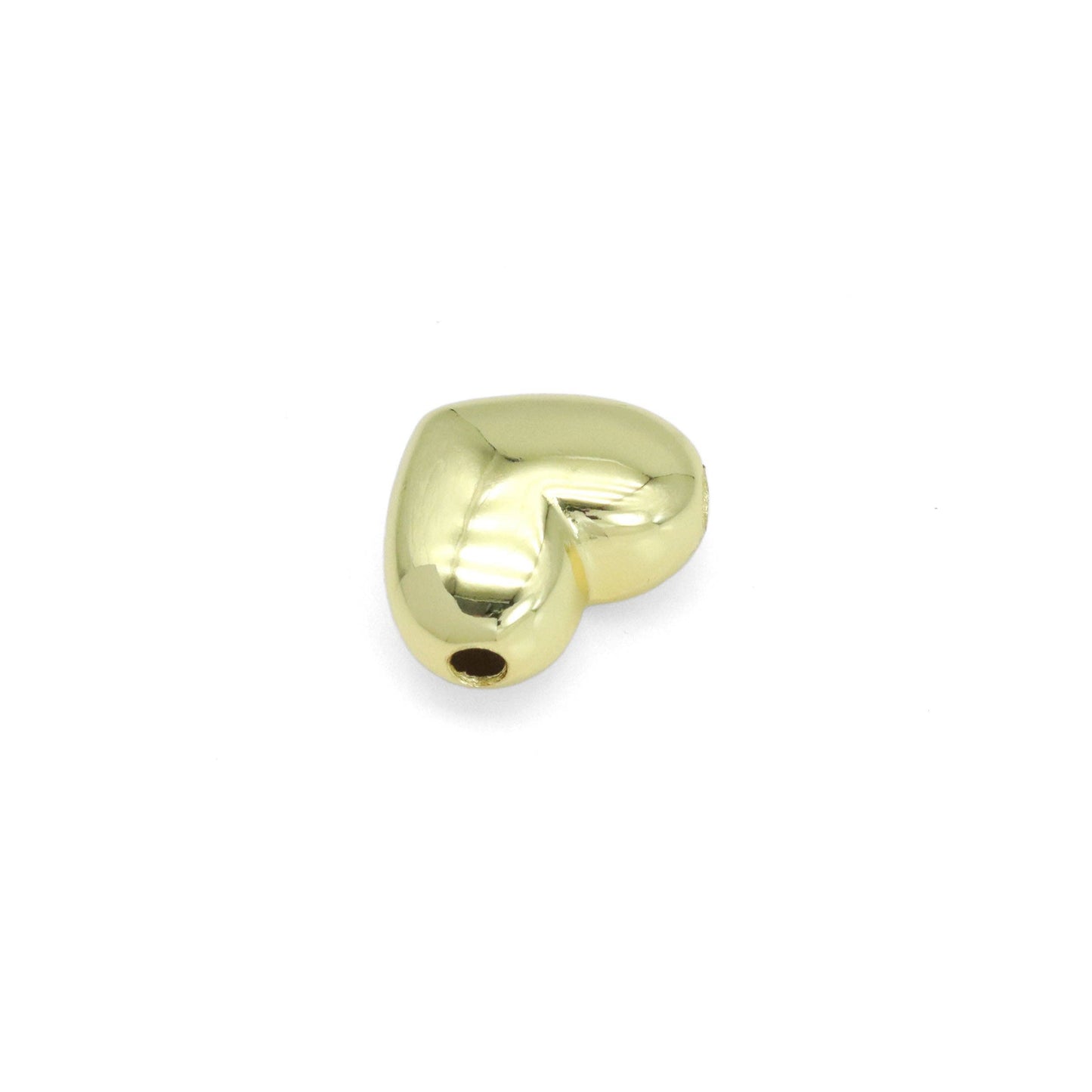 Gold  Puffy Heart Charm Pendant, Sku#LK991