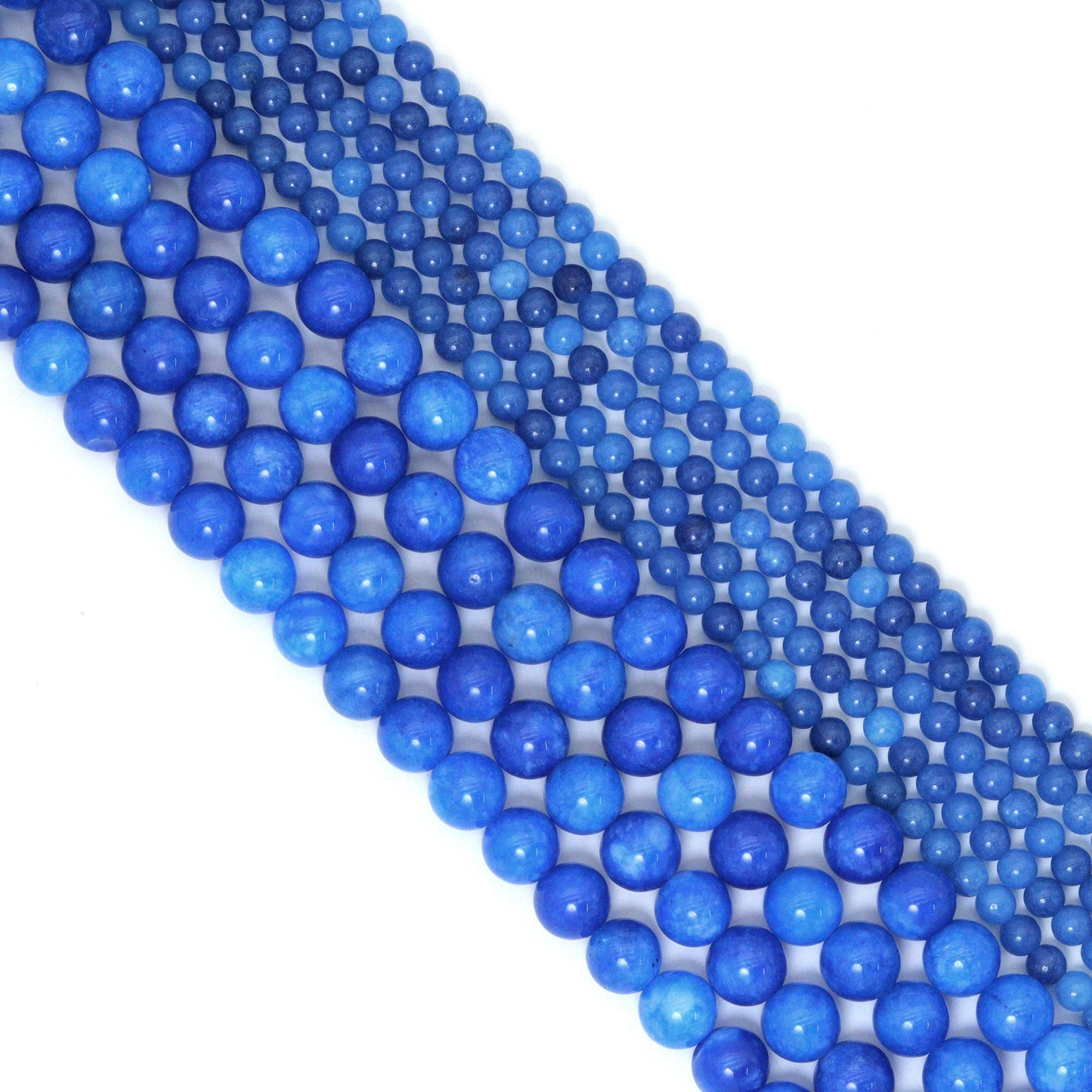 Blue Jade Round Smooth Beads, Sku#U2223C