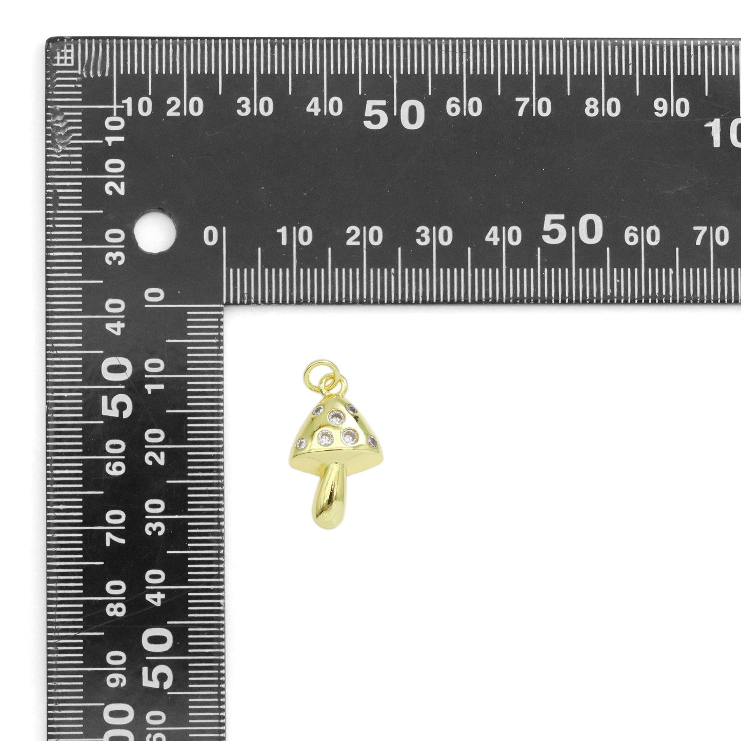 CZ Mushroom Gold Charm, Sku#LK913