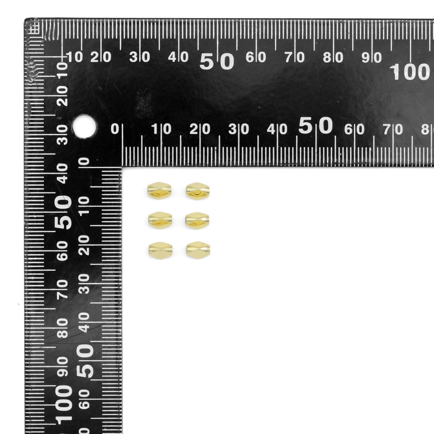 CZ Oval Faceted Tube Gold Spacer beads, Sku#JL189