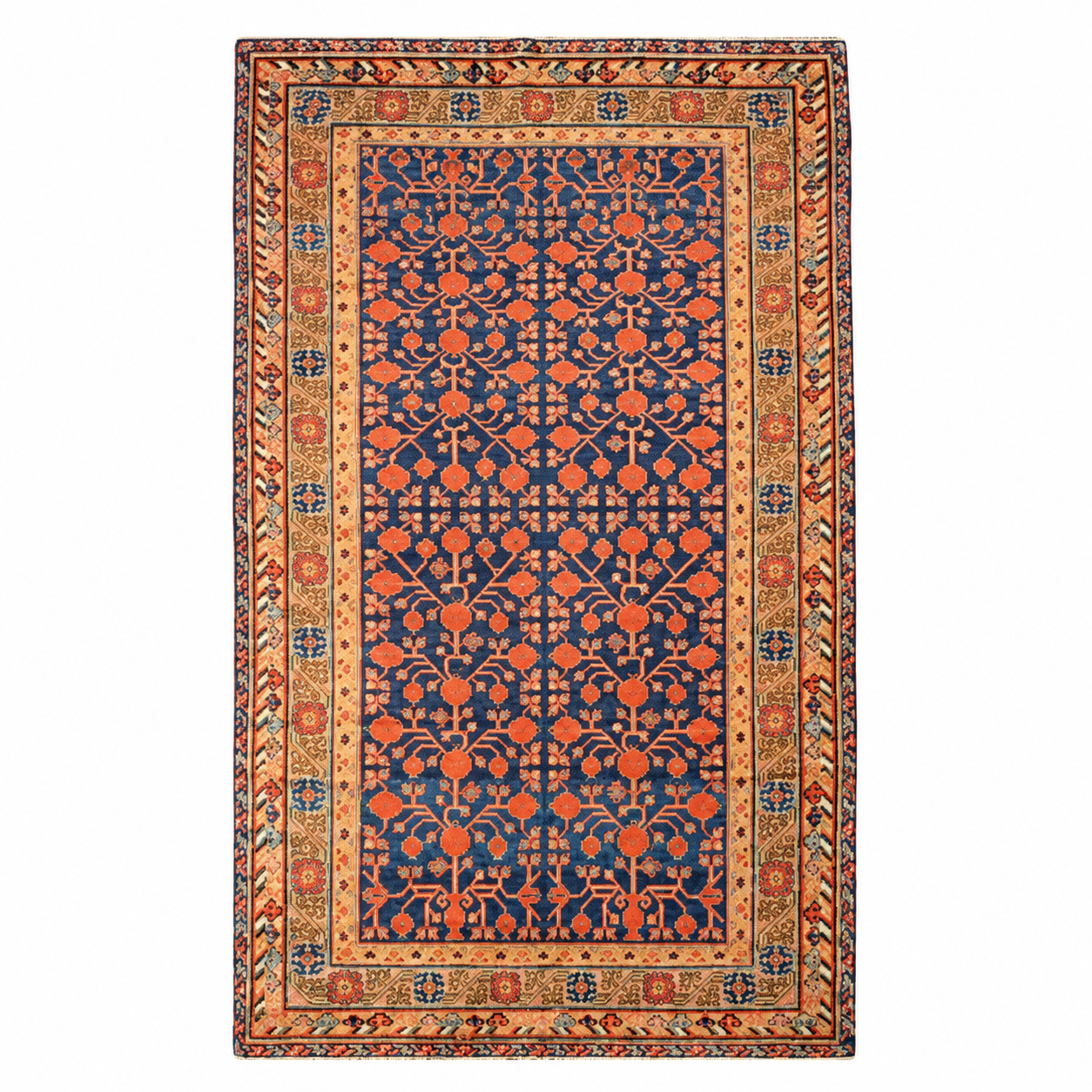 Antique Khotan Samarkand Rug, circa 1910's, 5' 7" x 11' 7"