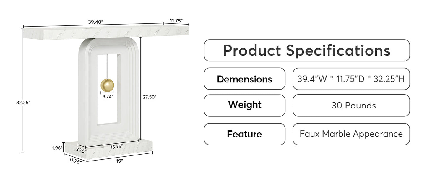 Modern Console Table with Geometric Base