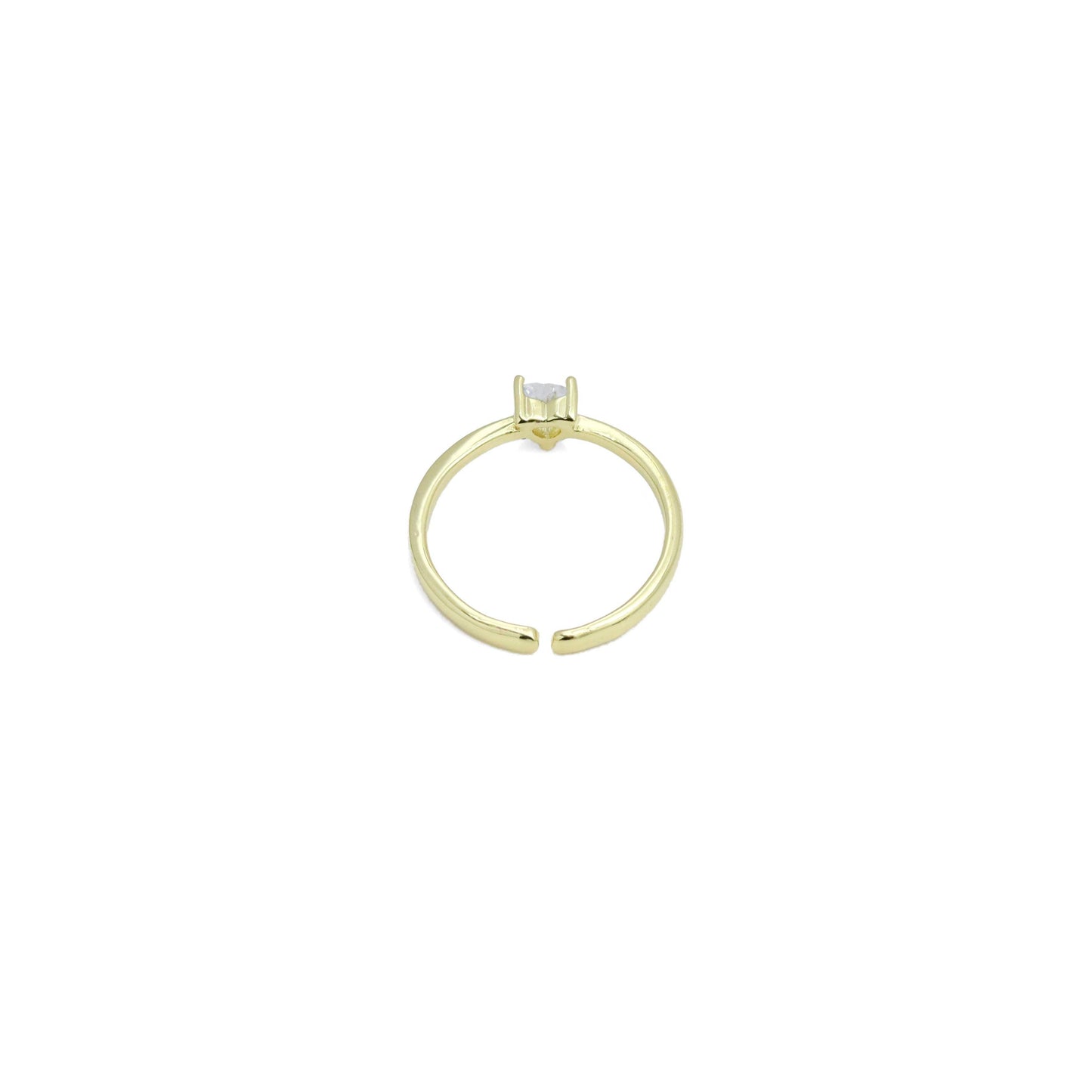 Tiny CZ Heart thin Adjustable Ring, Sku#LD599