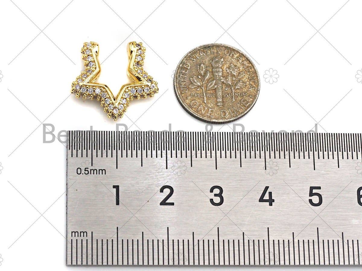 Fully CZ Star Cuff Earrings, Sku#O36