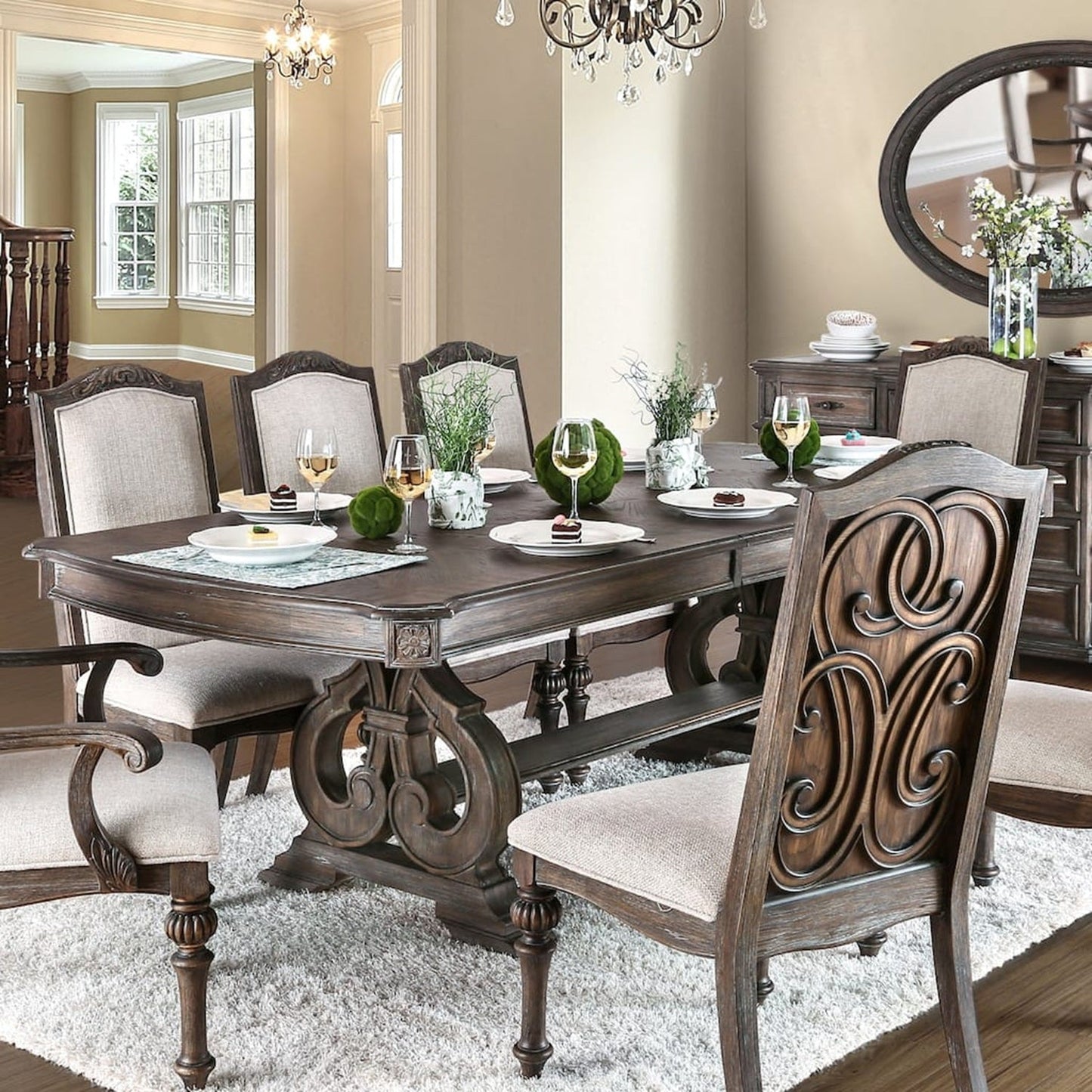 Dining Room 9pc Set With Leaf And 8 Chairs