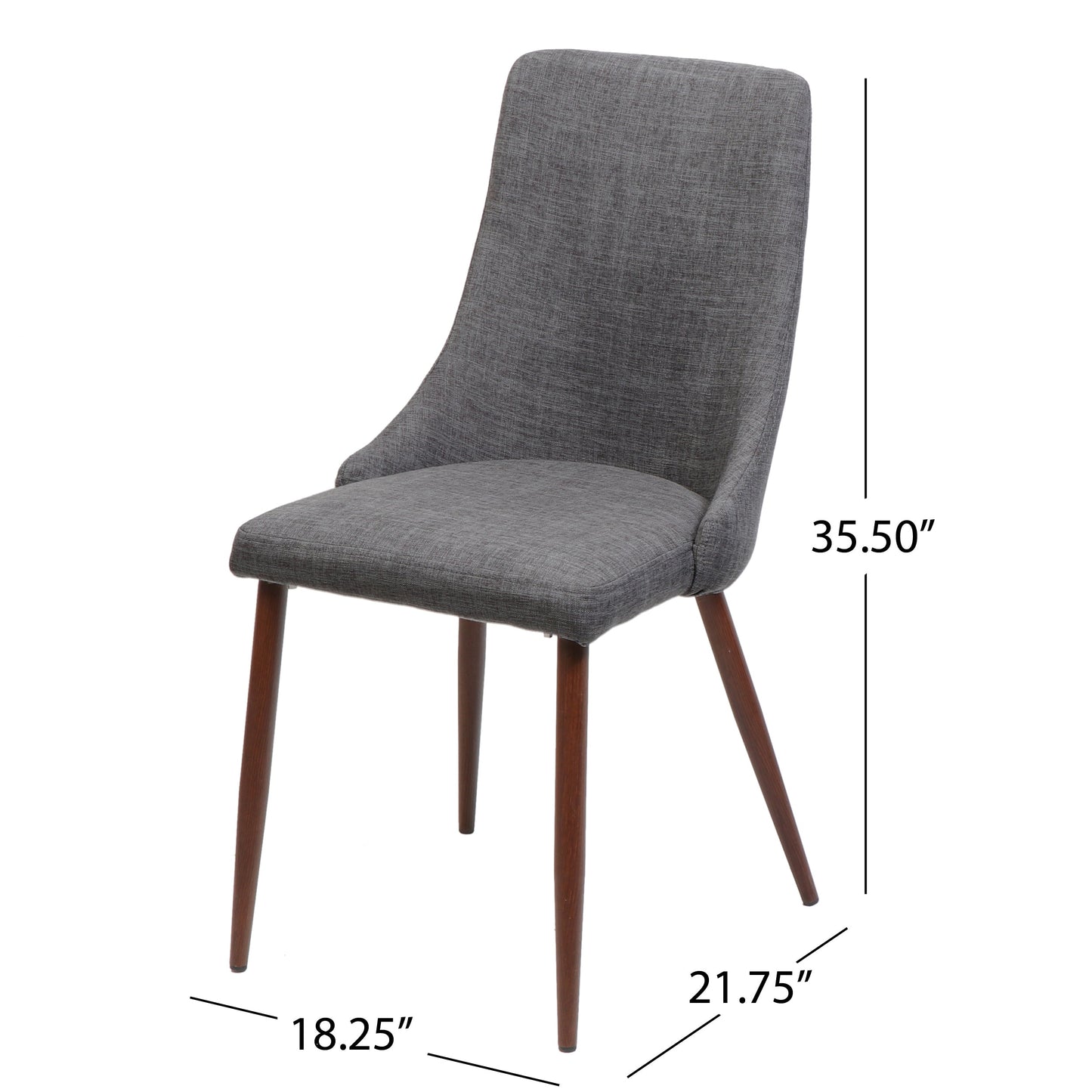 Mid Century Modern Fabric Armless Dining Chairs, Set of 2