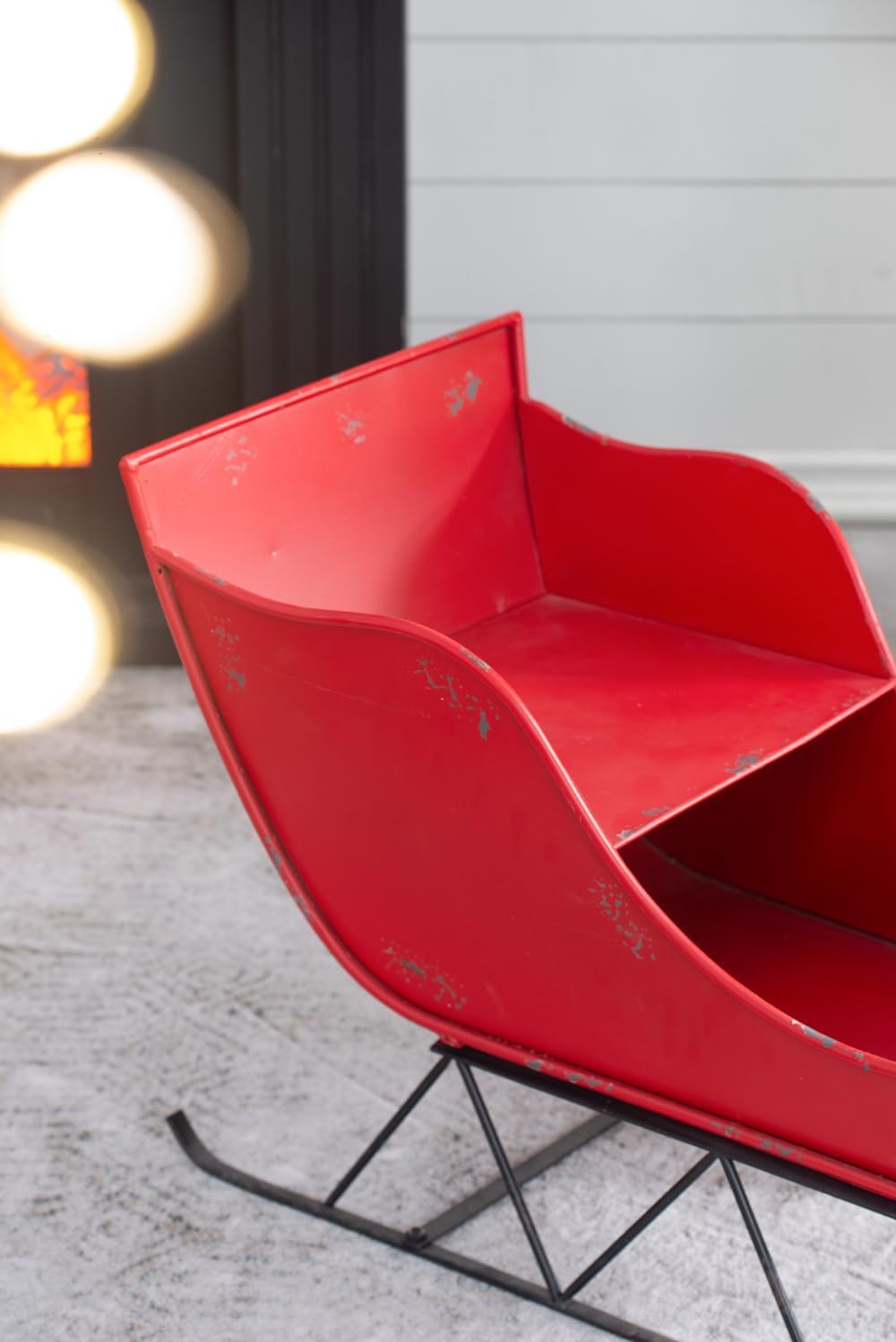 Iron Red and Black Sleigh Large Christmas Decoration