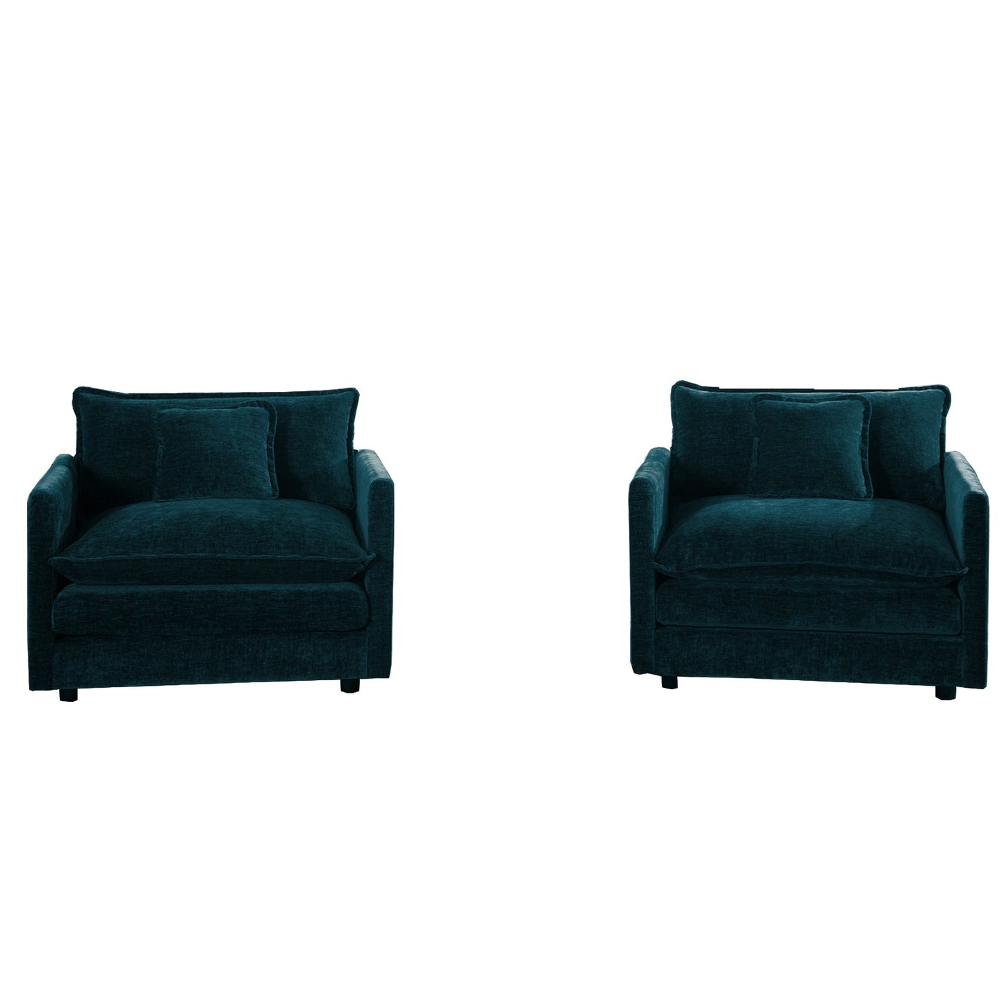Accent Chair Set of 2, High-end Chenille Upholstered Armchairs