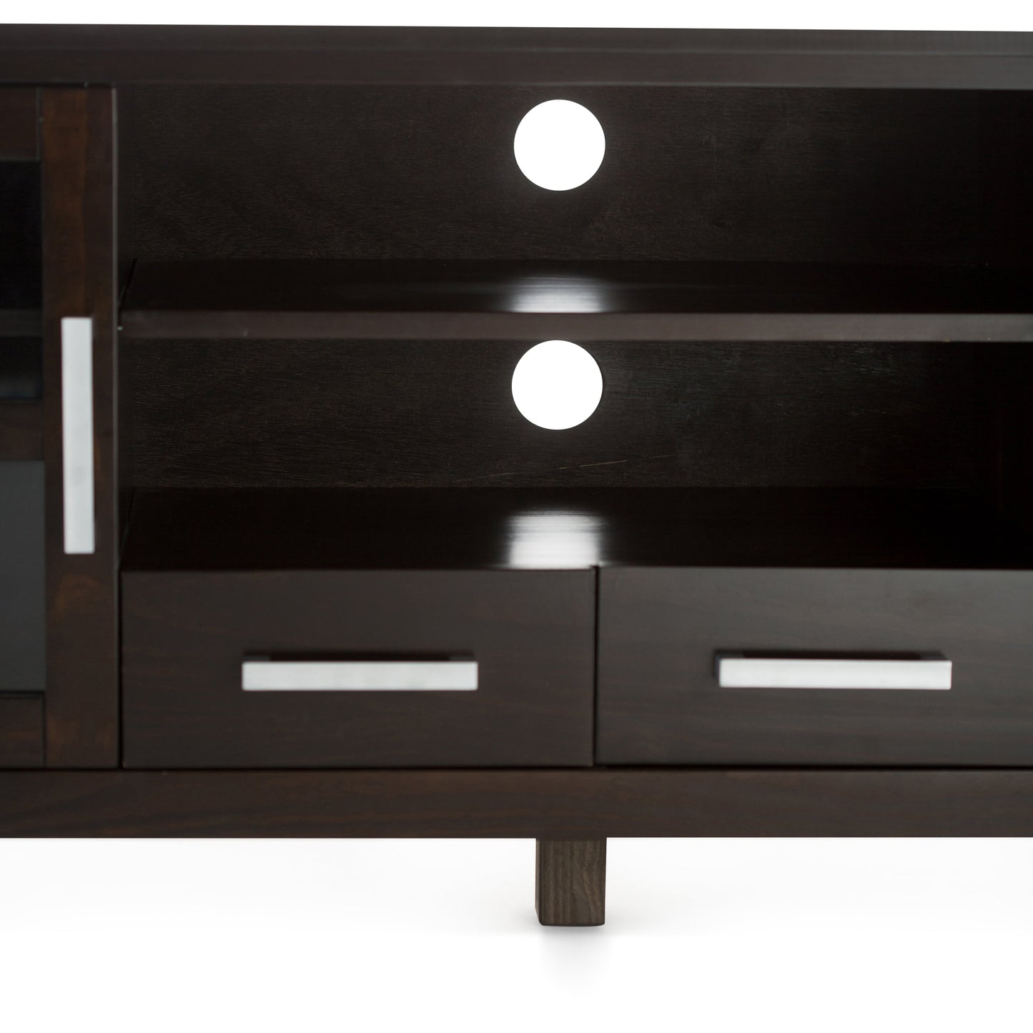 Kitchener 60 Inch Wide Solid Wood TV Stand in Hickory